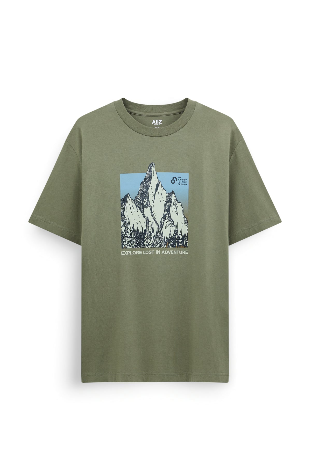 AIIZ Men's Graphic T-Shirt (Olive / S)