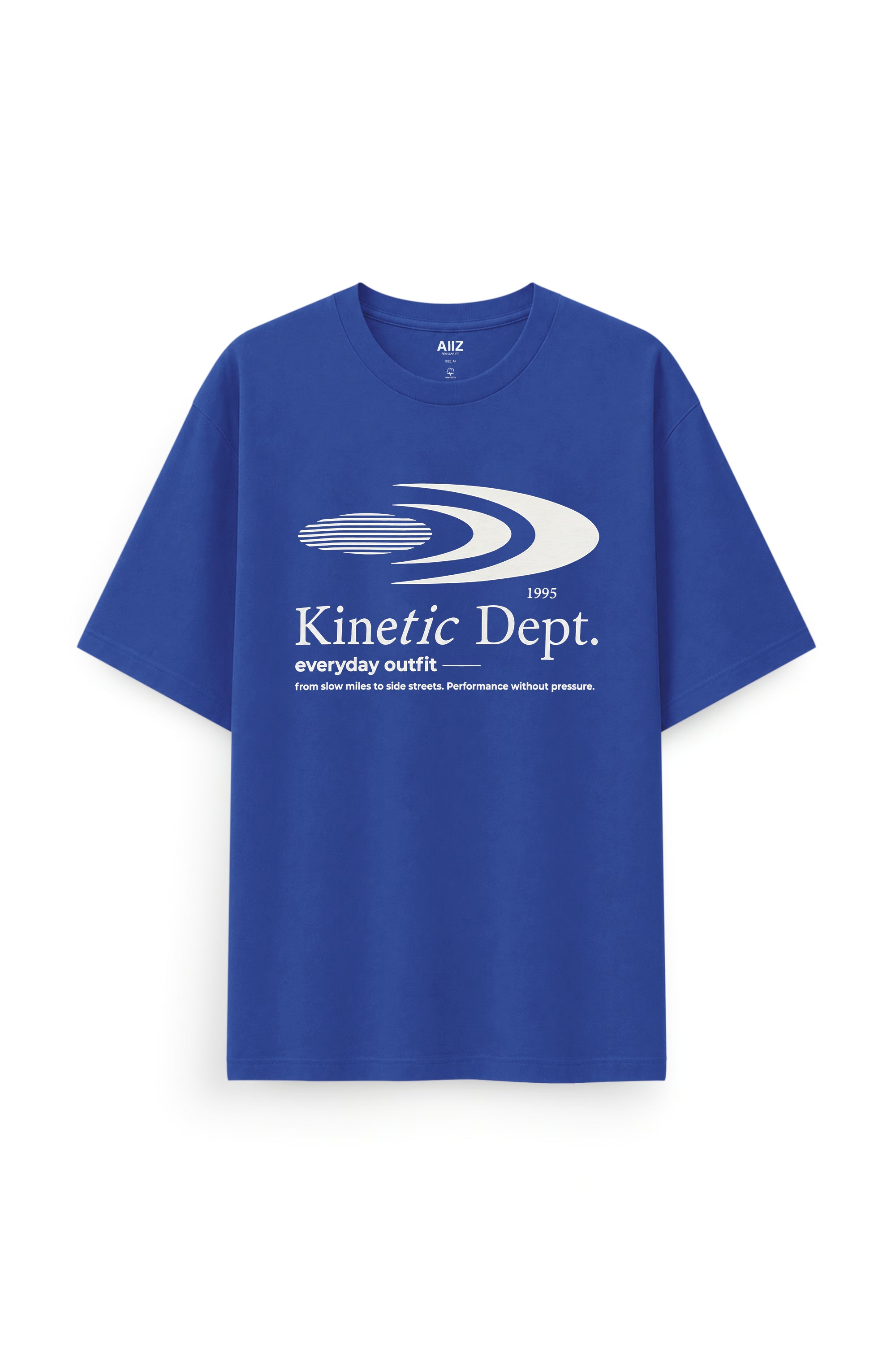 AIIZ Men's Graphic T-Shirt (Dark Blue / S)