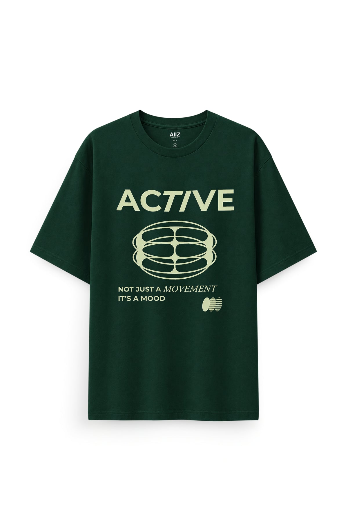 AIIZ Men's Graphic T-Shirt (Dark Green / S)