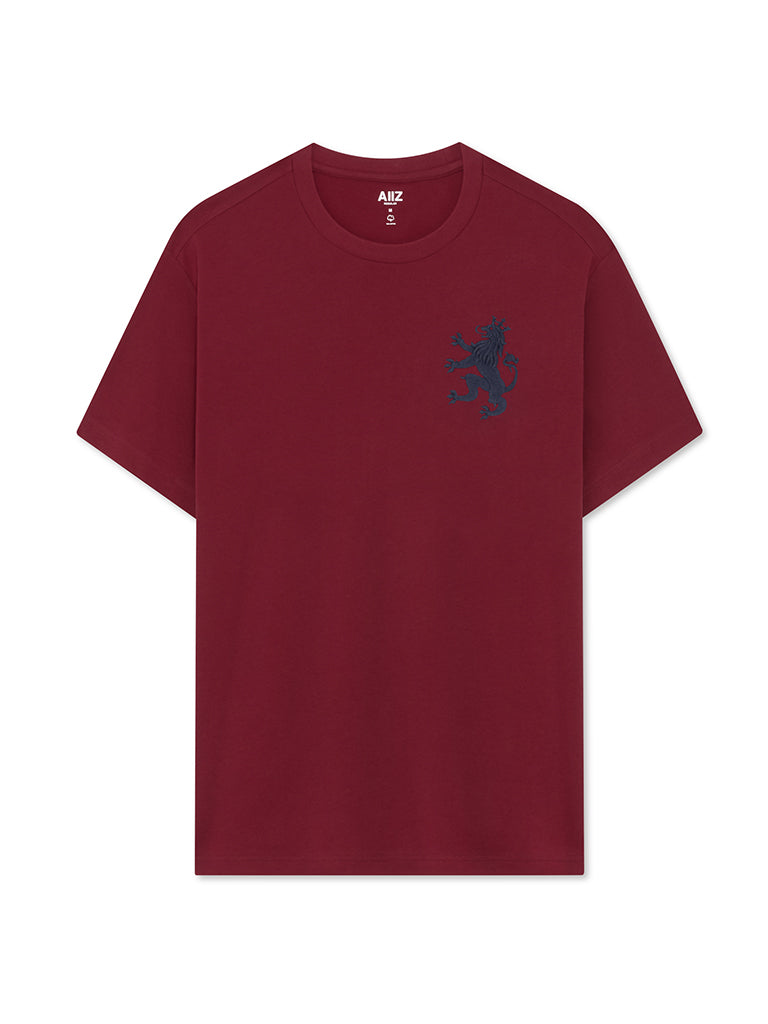 Men's Lion T-Shirt (Dark Red / S)