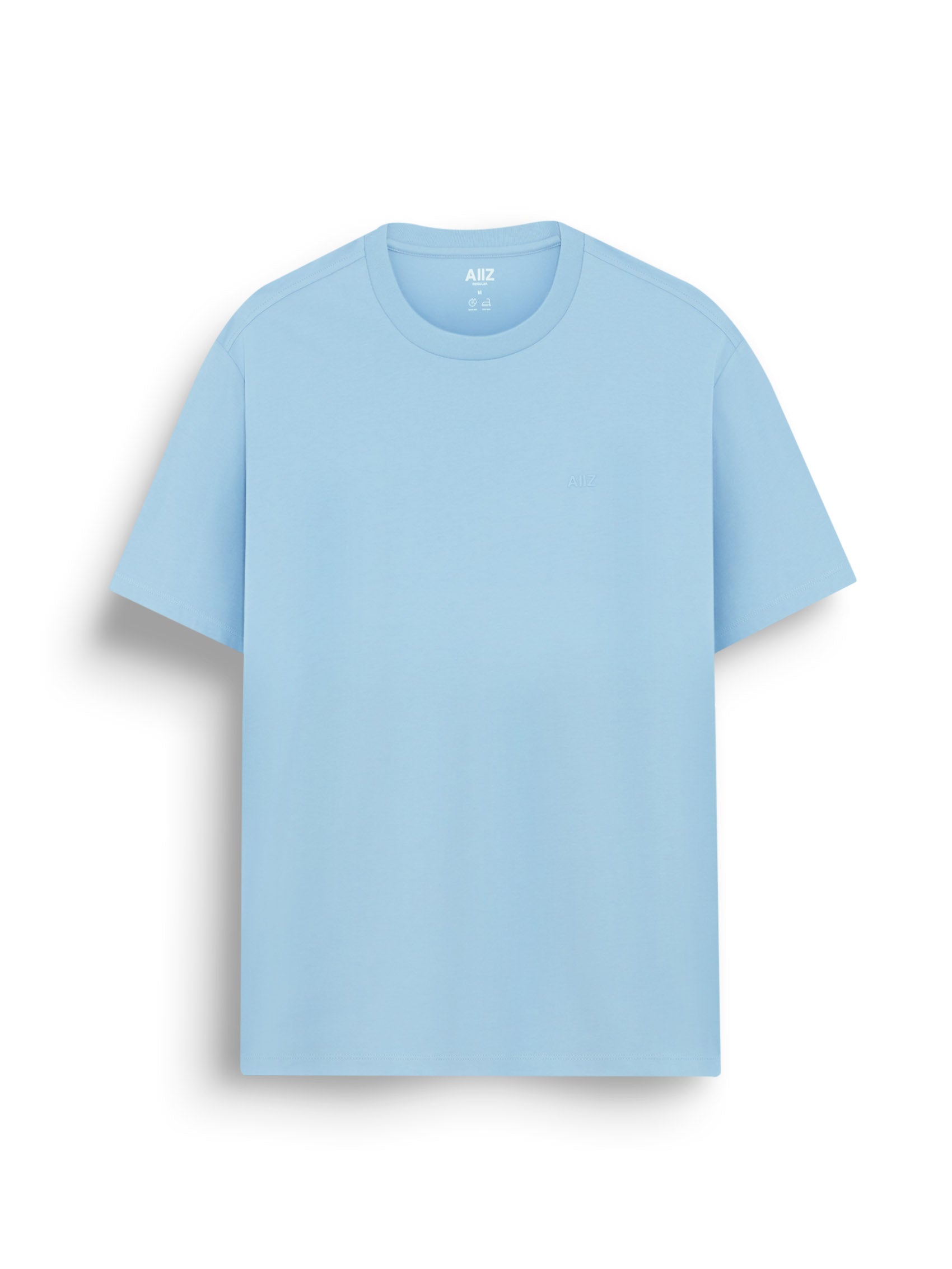 Men’s Cotton Polyester AIIZ Logo T-Shirt (Light Blue / S)
