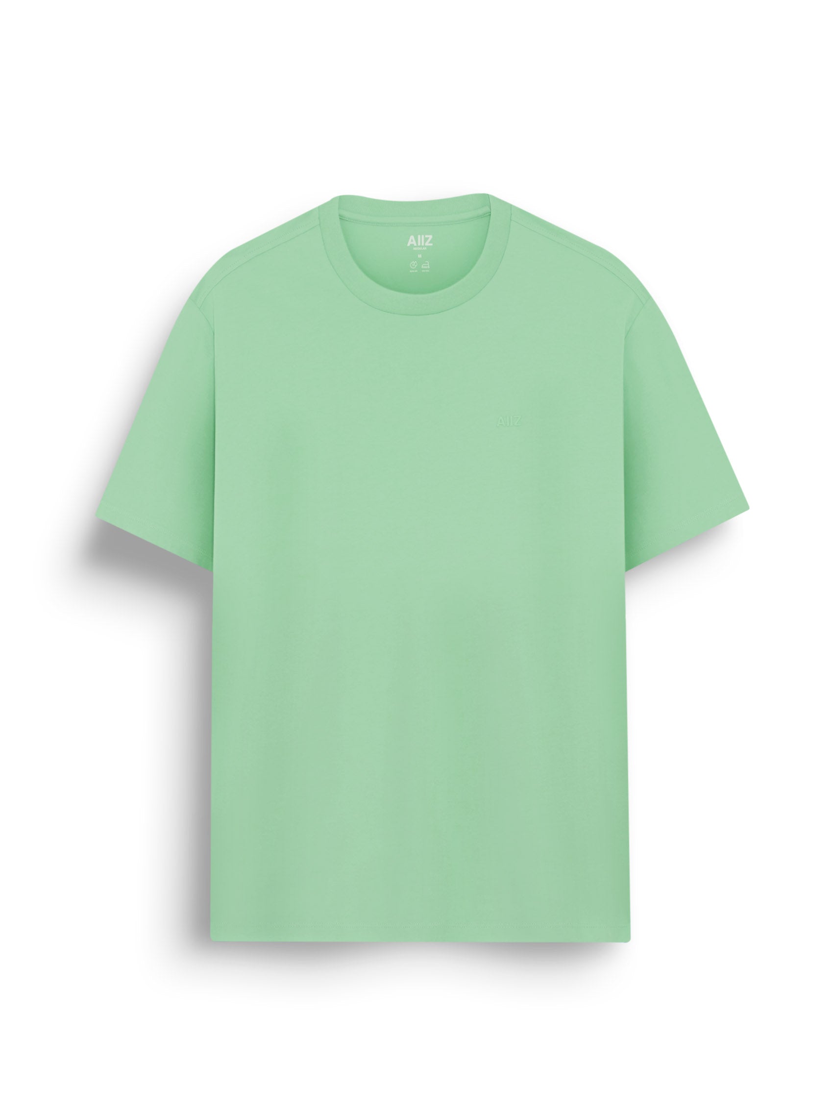 Men’s Cotton Polyester AIIZ Logo T-Shirt (Light Green / S)