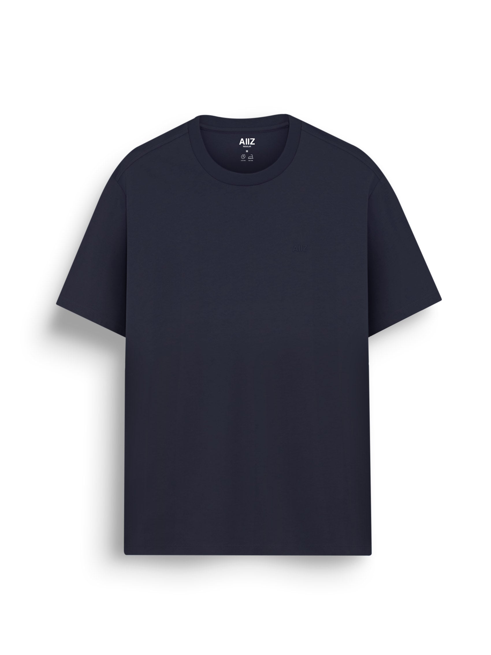 Men’s Cotton Polyester AIIZ Logo T-Shirt (Navy / S)