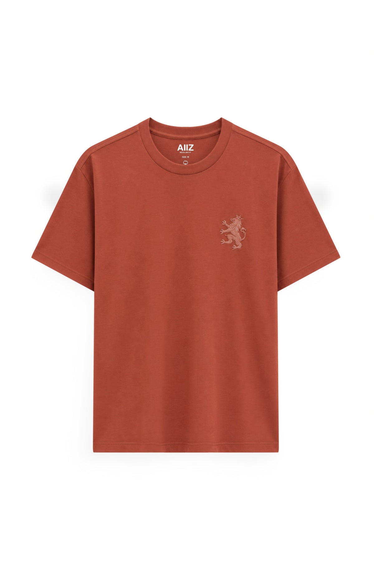 AIIZ Men's Lion Logo T-Shirt (Dark Orange / S)