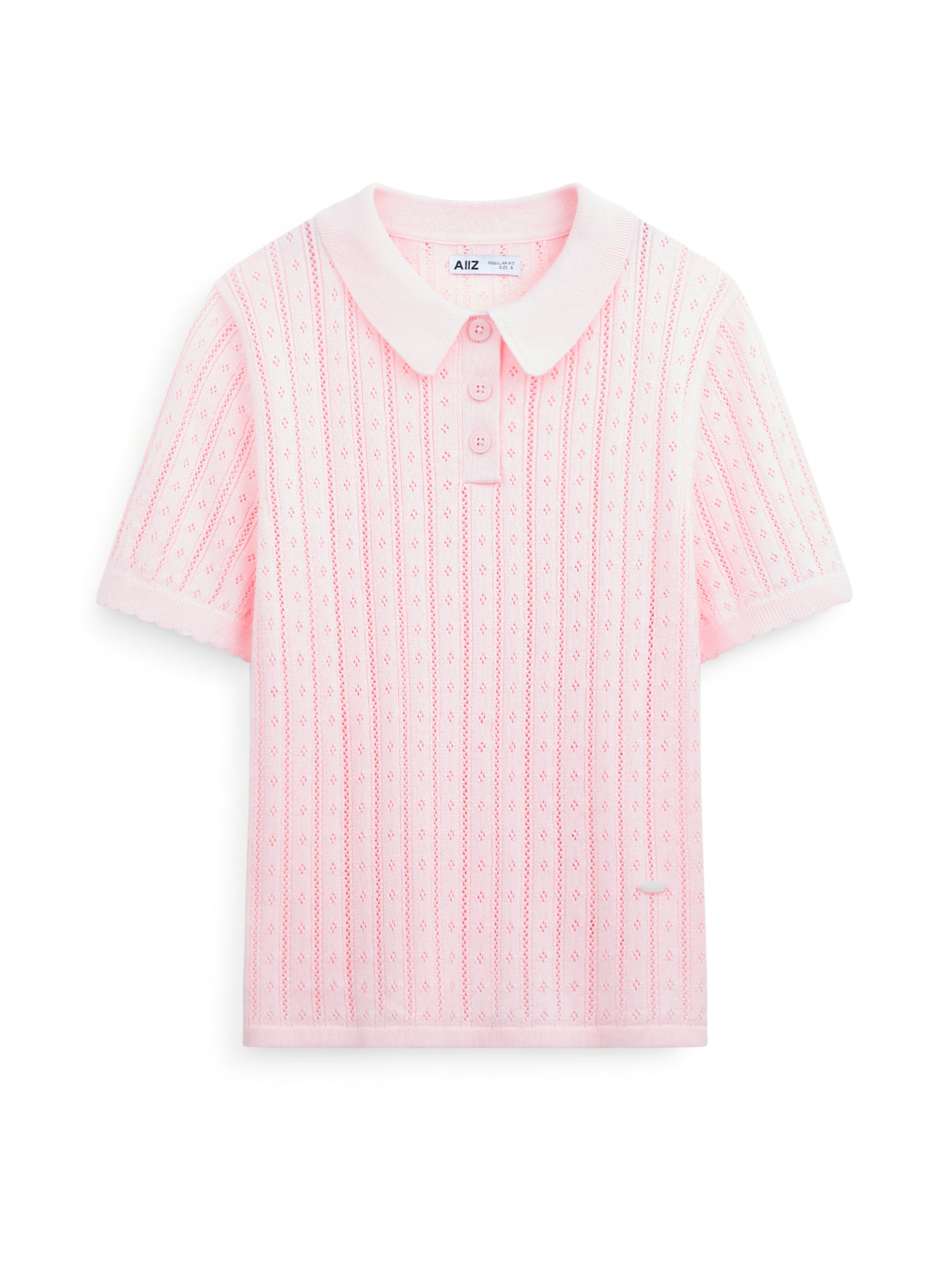 AIIZ Women’s Pointelle Knit Polo Shirt