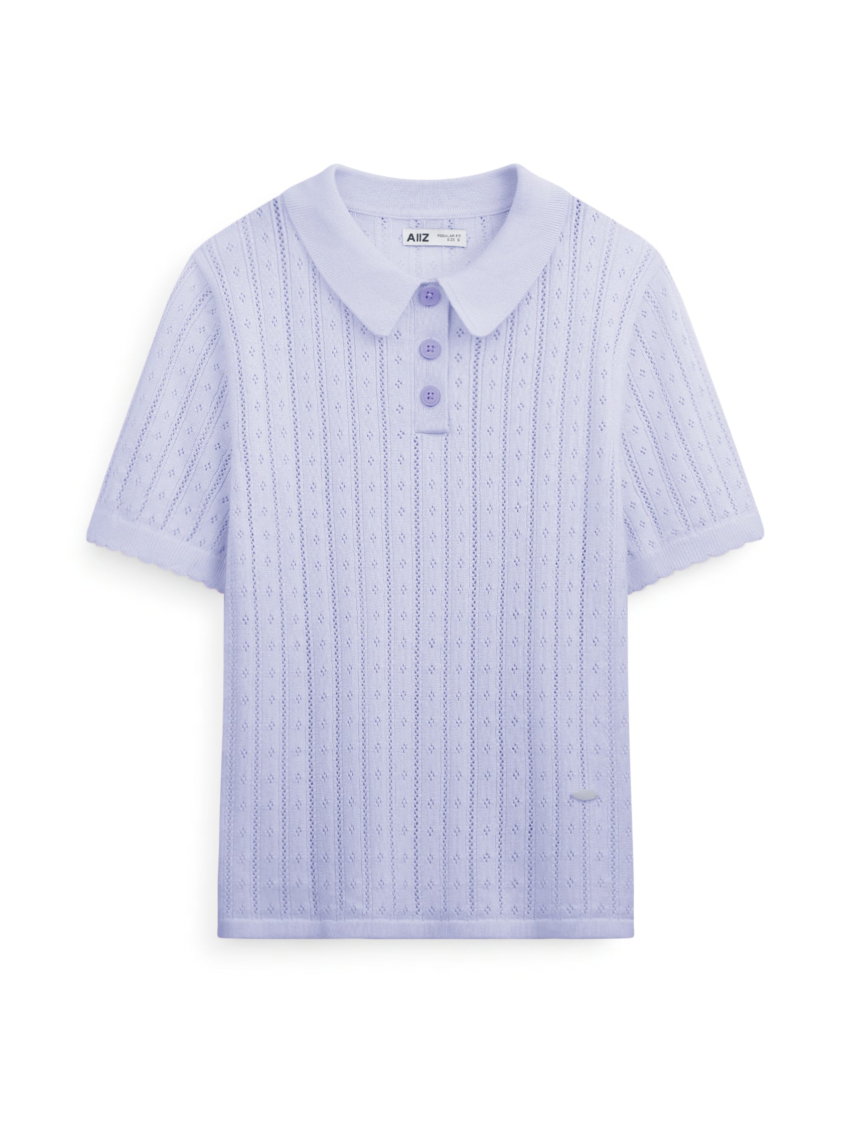 AIIZ Women’s Pointelle Knit Polo Shirt