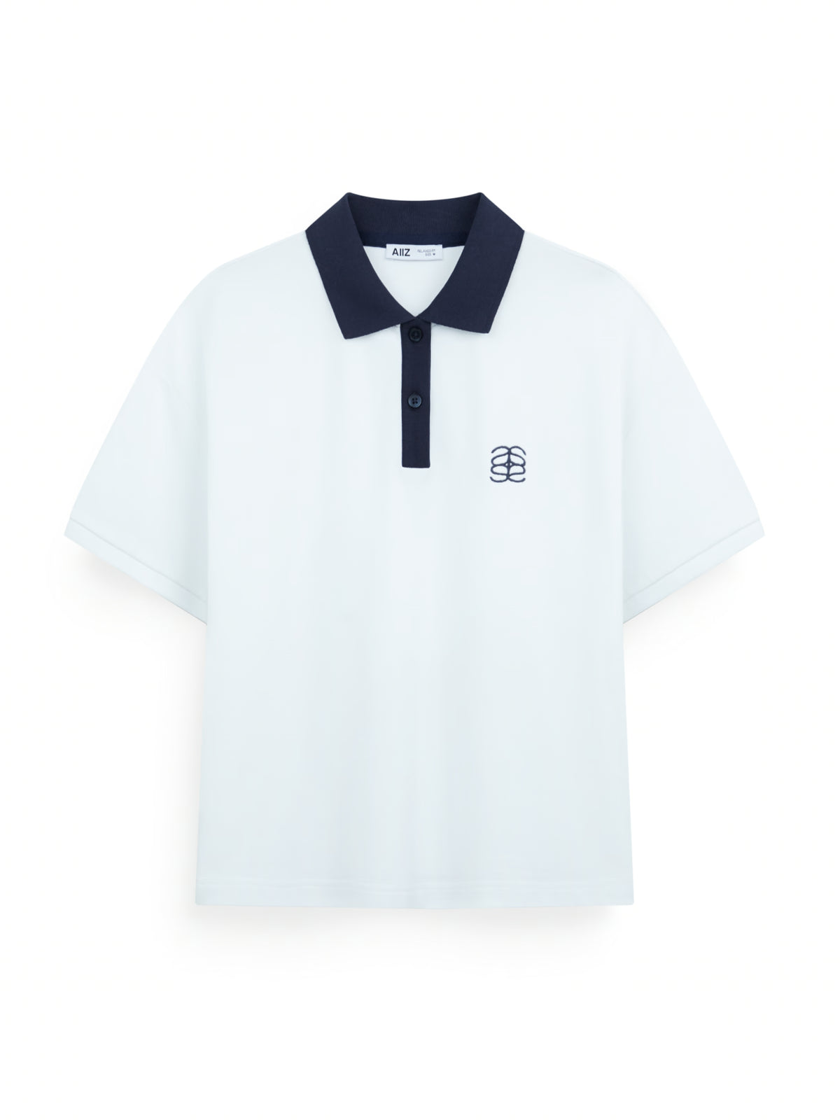 AIIZ Women’s Contrast Collar Polo Shirt (White / S)