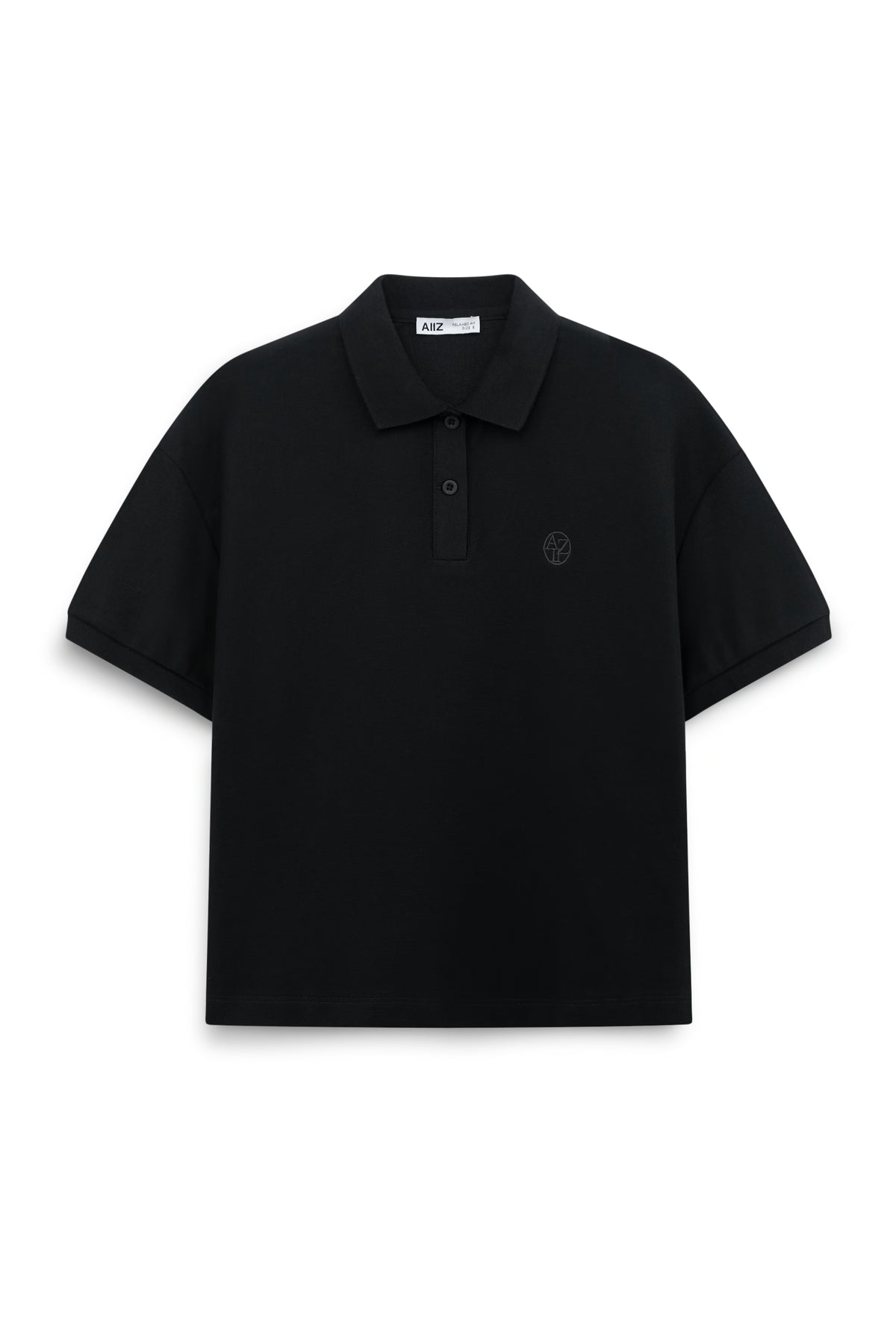 AIIZ Women's Relaxed Polo Shirt (Black / S)