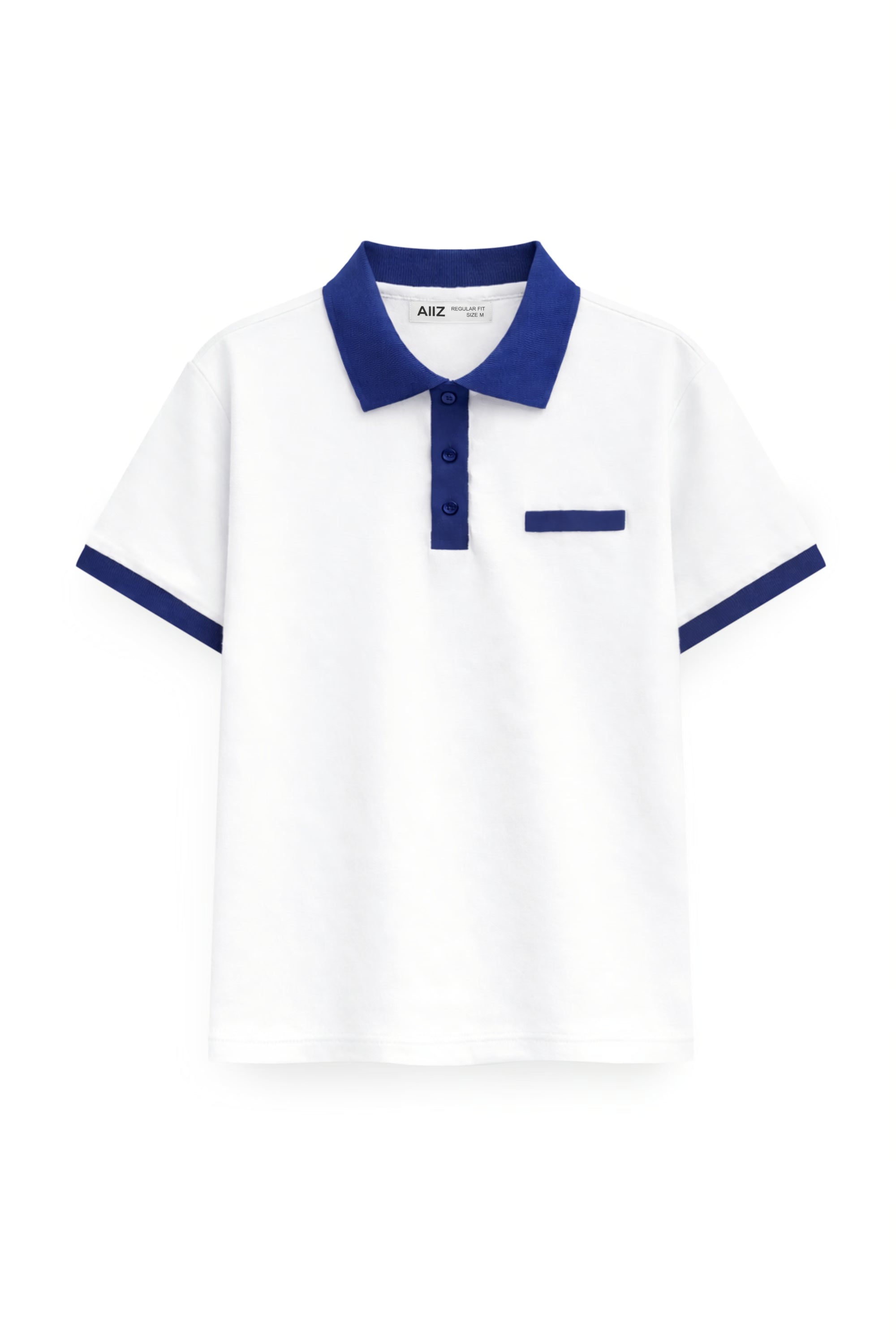 AIIZ Women’s Contrast Collar Polo Shirt (White / S)