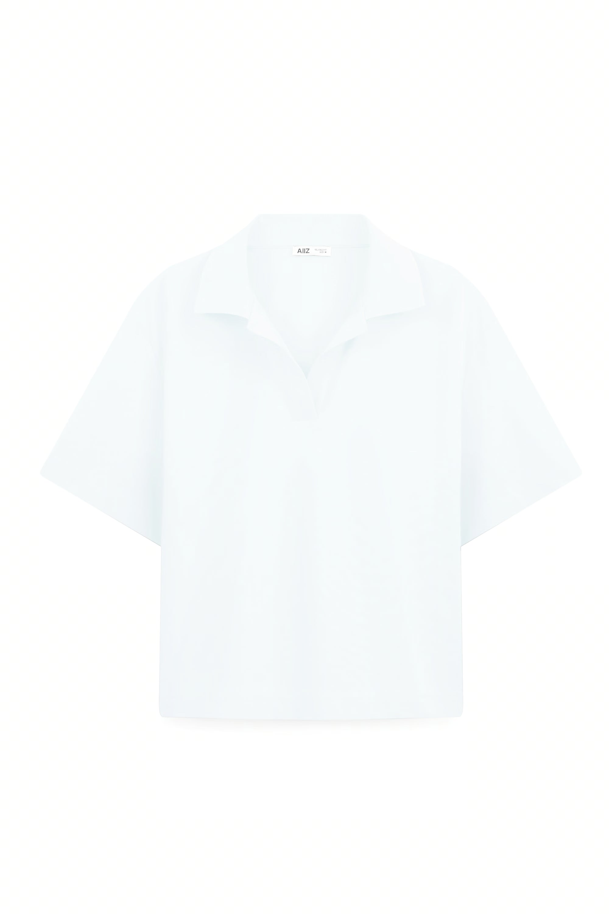 AIIZ Women's V-Neck Polo Shirt (White / M)