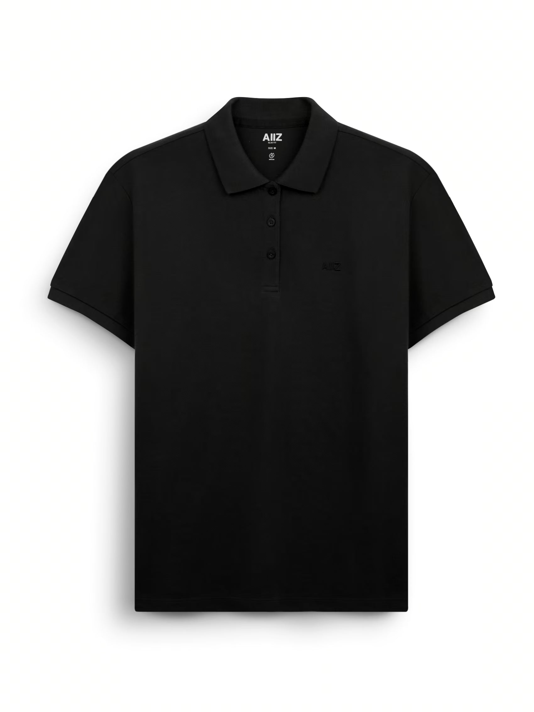 AIIZ Women’s Logo Polo Shirt Cotton Polyester (Black / S)