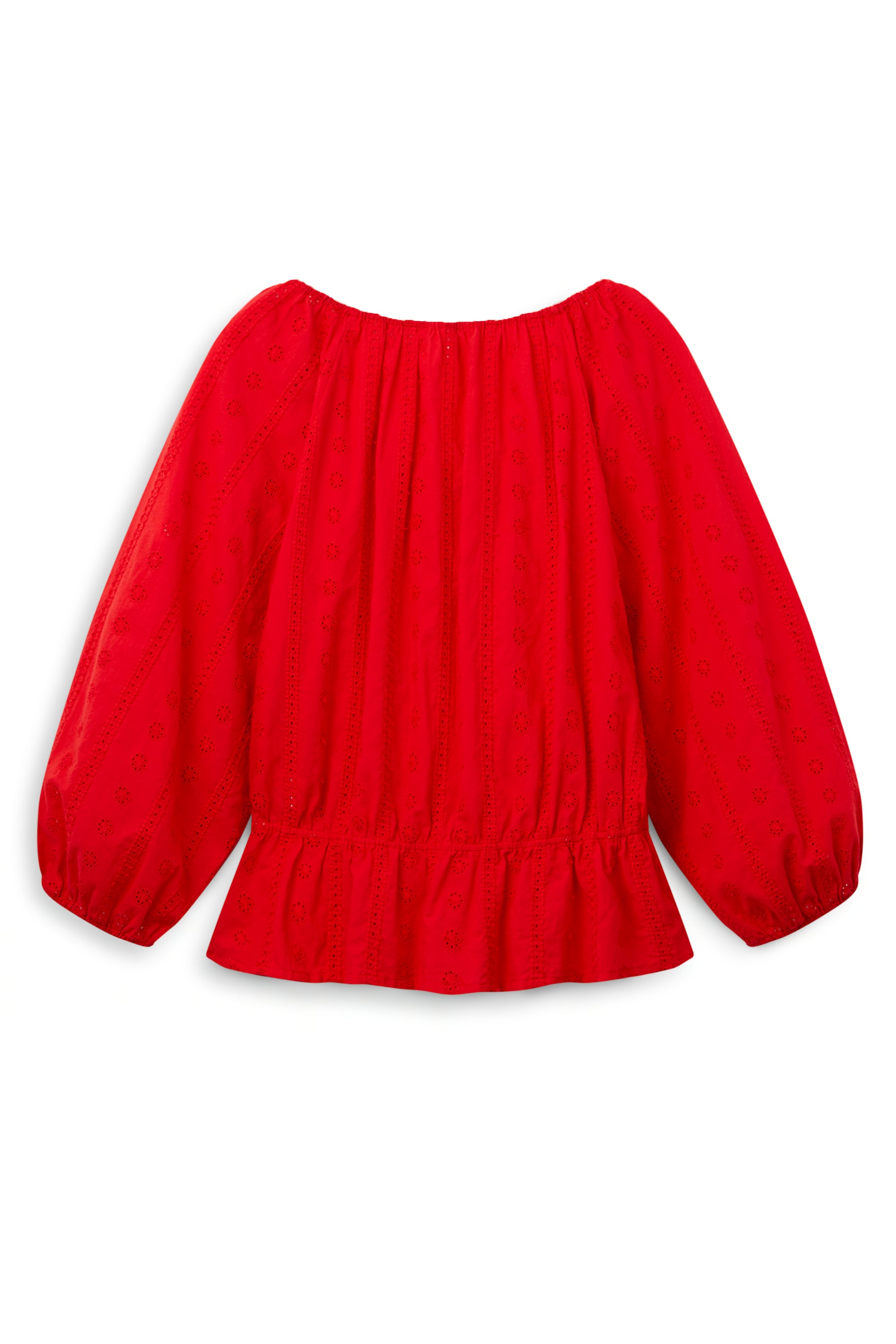 AIIZ Women's Embroidered Eyelet Blouse