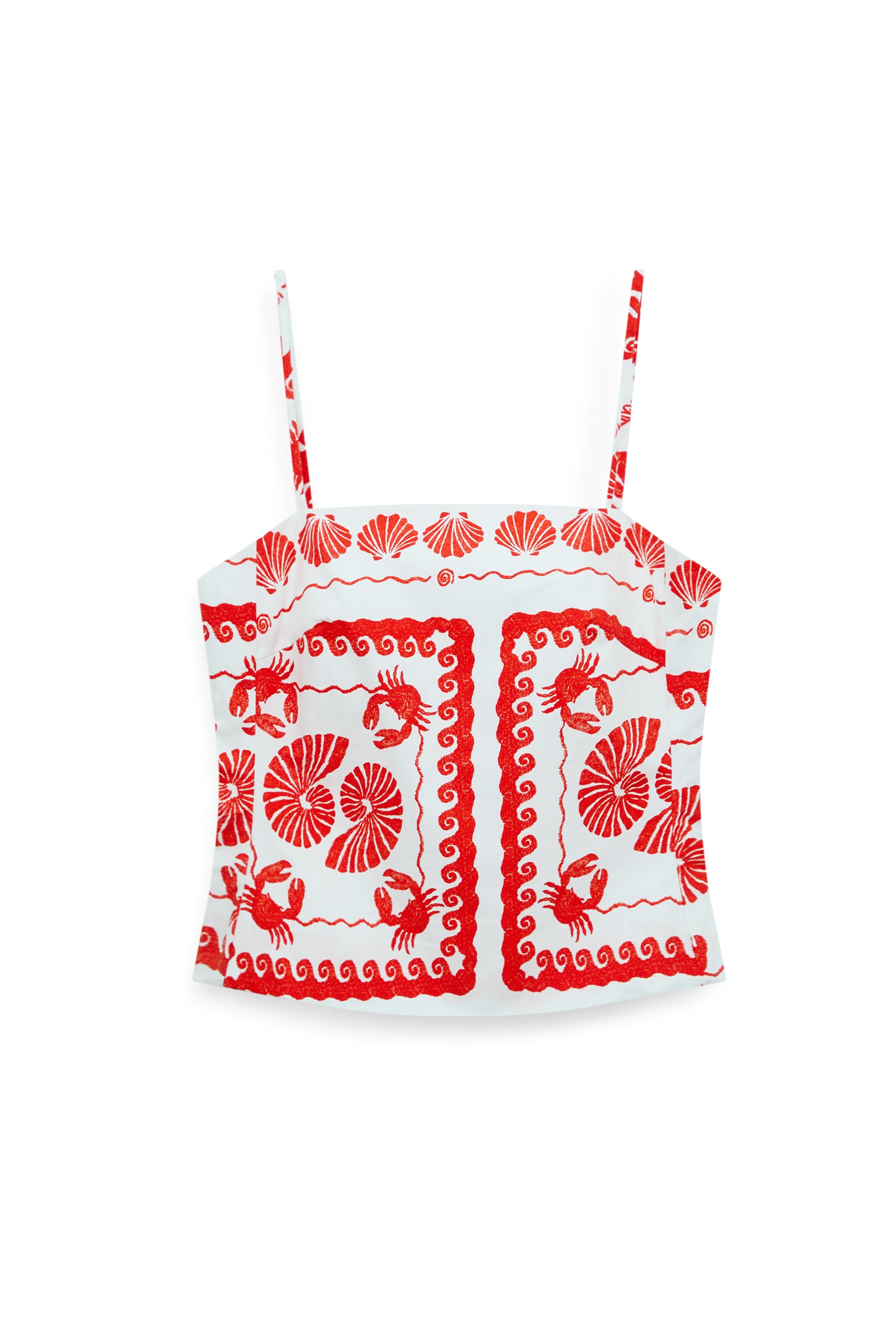 AIIZ Women's Printed Strappy Top (Red / S)