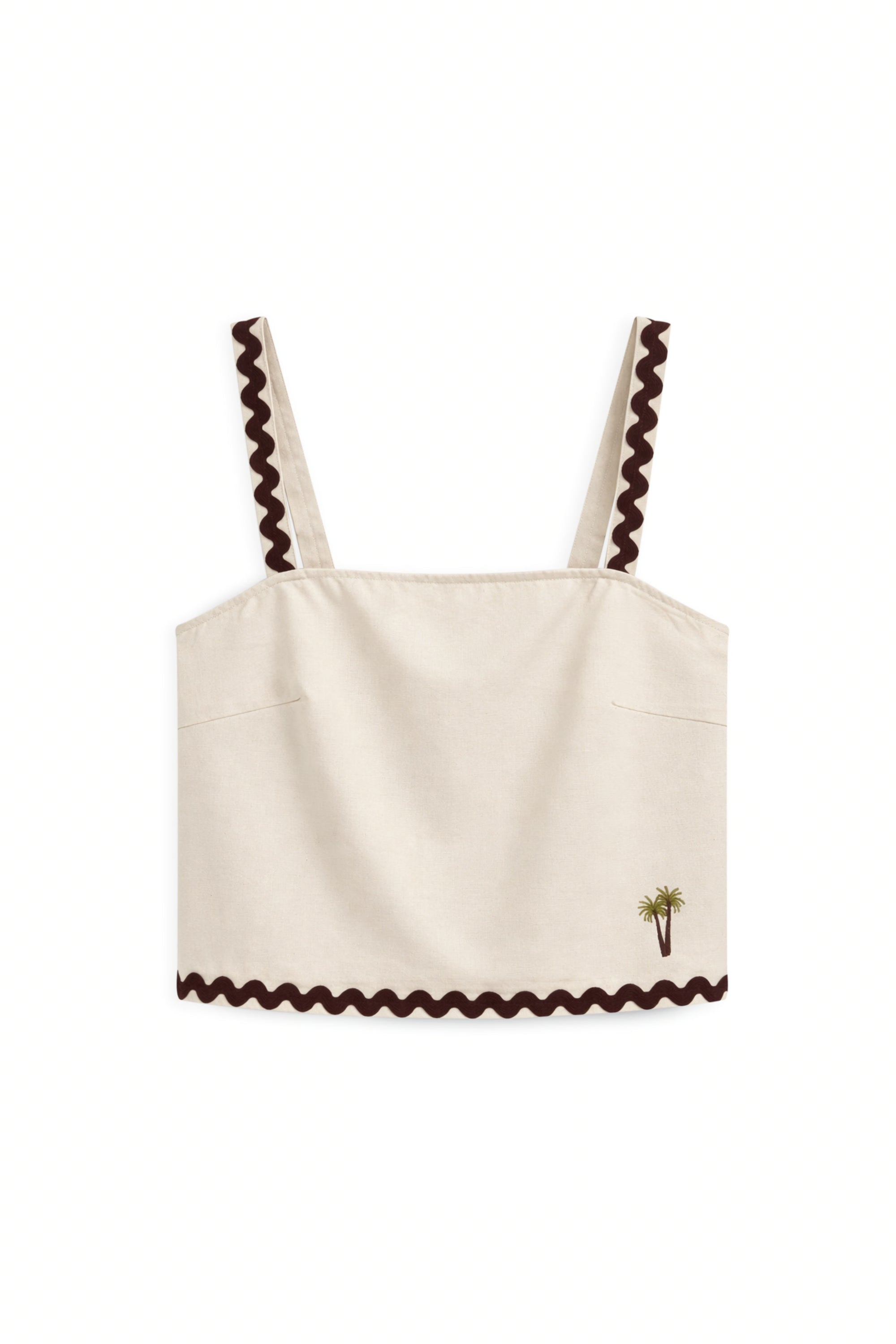 AIIZ Women's Sleeveless Crop Top (Beige / S)