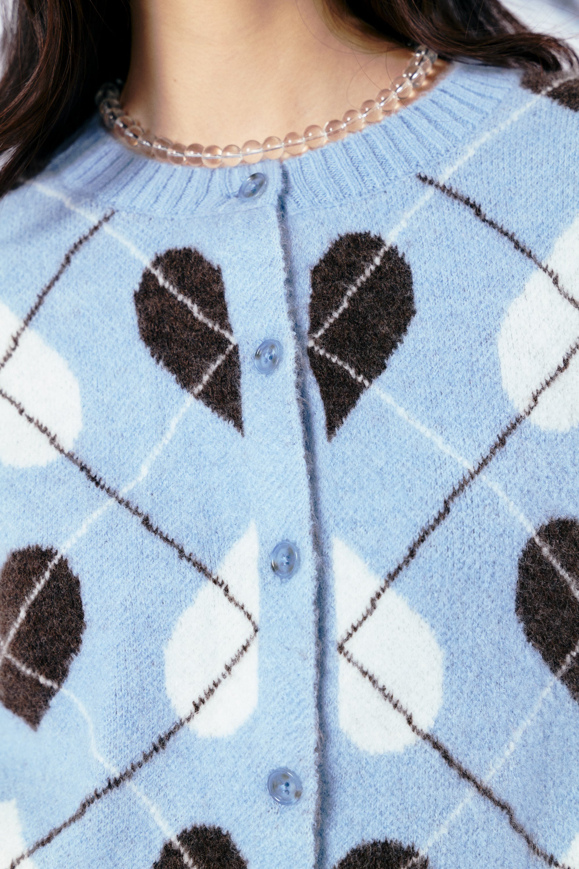 AIIZ Women's Heart Diamond Cardigan