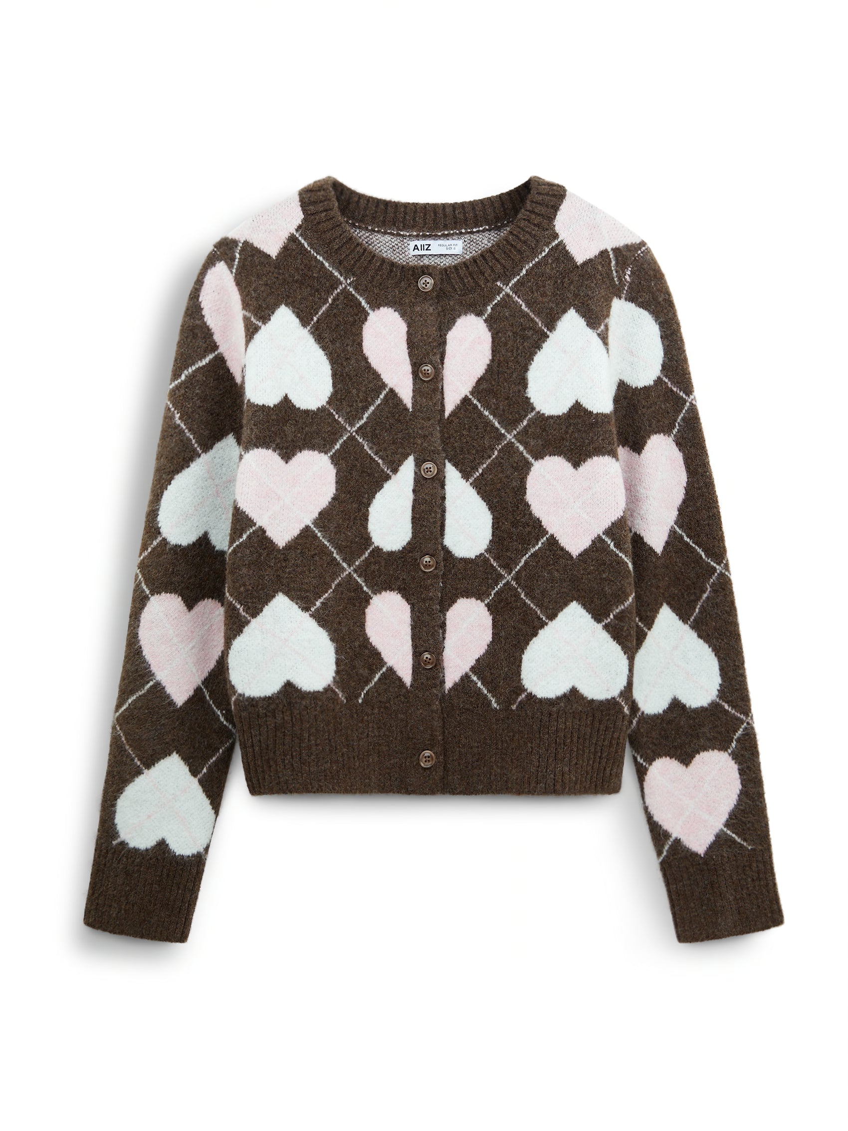 AIIZ Women's Heart Diamond Cardigan