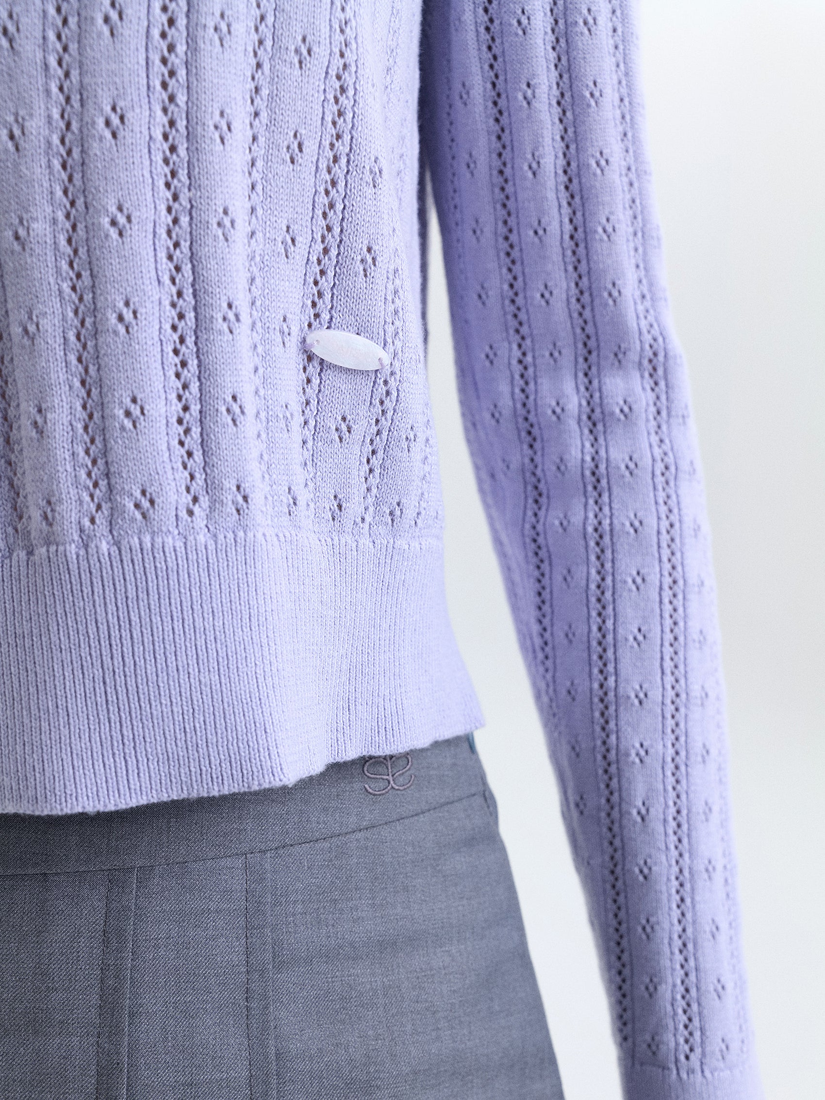 AIIZ Women's Pointelle Knit Sweater