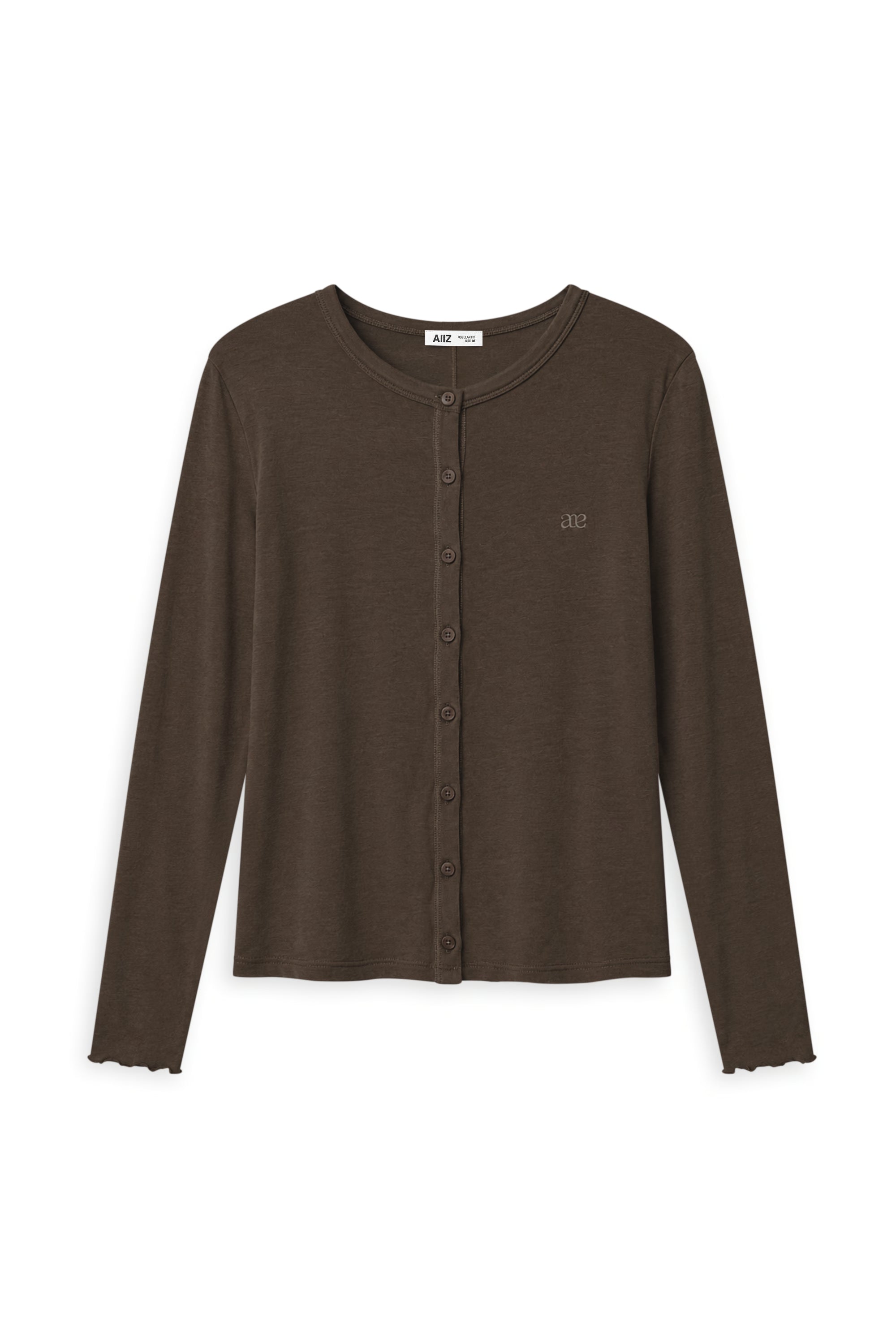 AIIZ Women's Soft Sheer Cardigan (Brown / S)