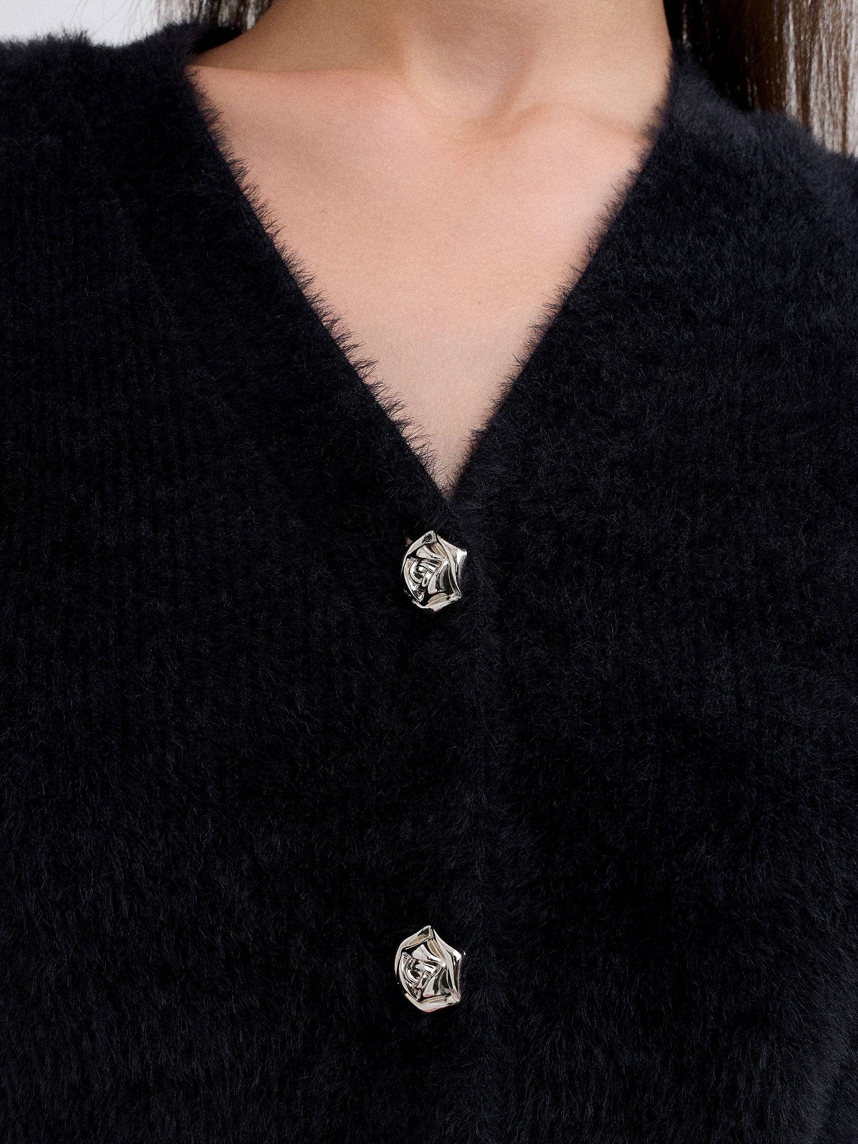 AIIZ Women's Fluffy Cardigan