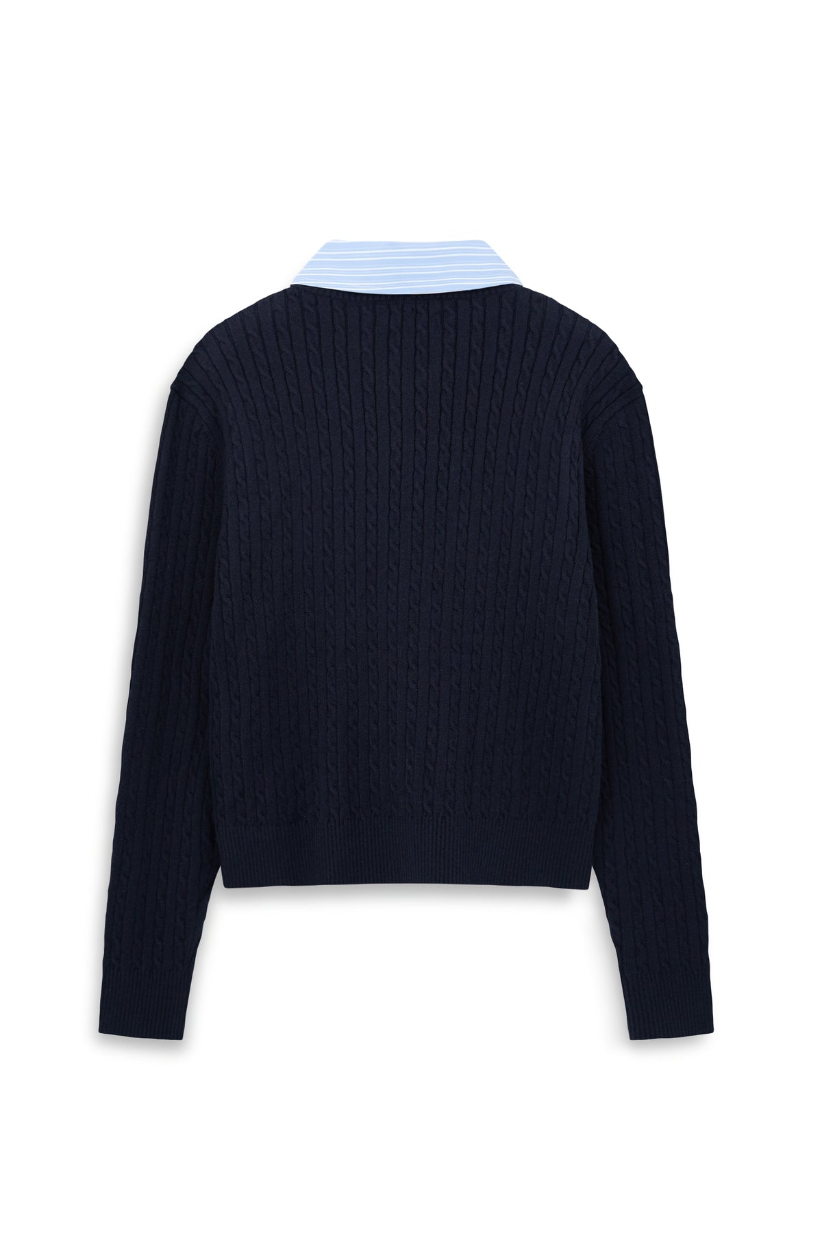 Women's Urban Weaver Cable Layer Cardigan with Removable Collar