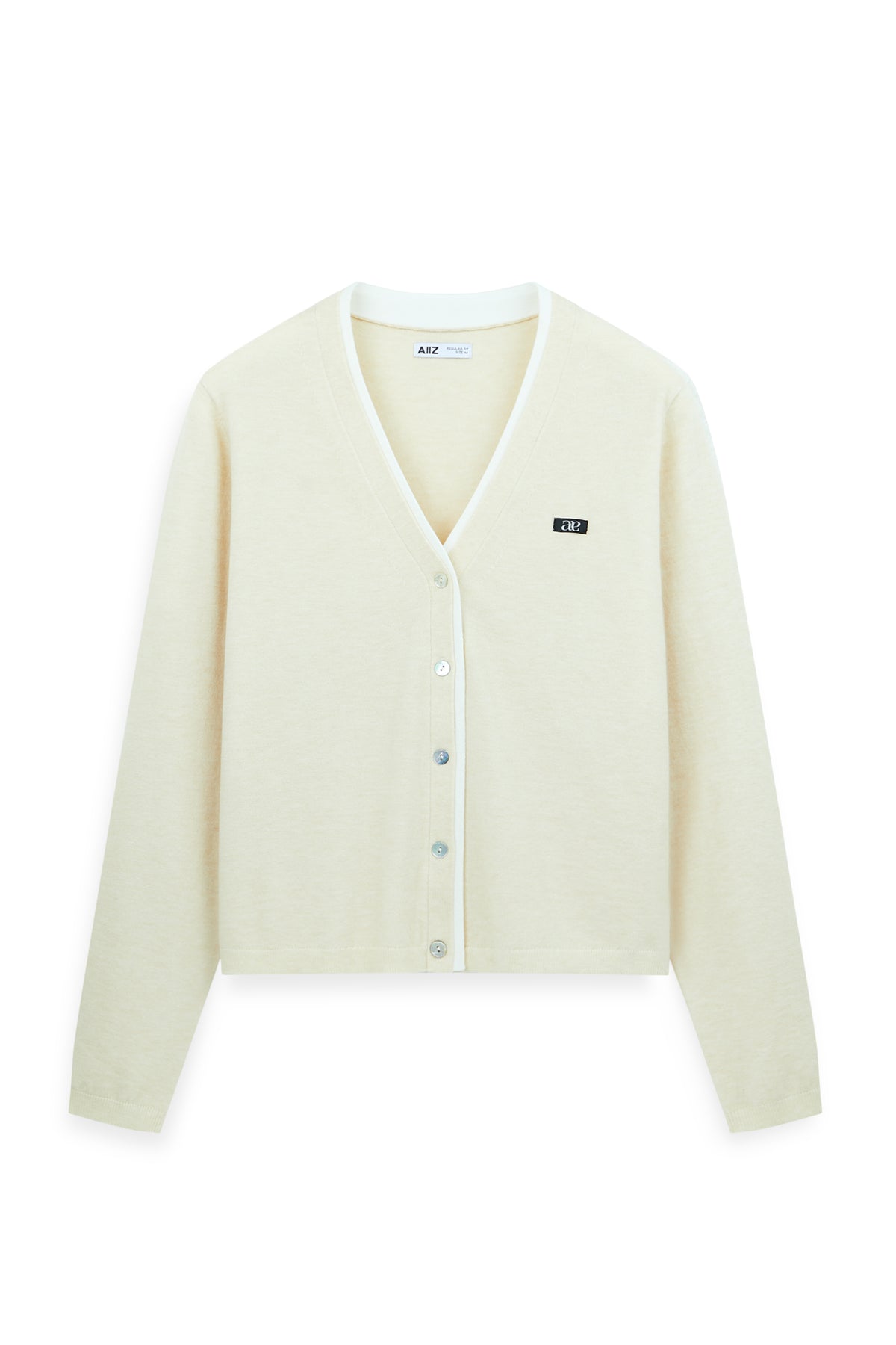 Women's Double Layered V-Neck Layer-Effect Cardigan (LT BEIGE / S)