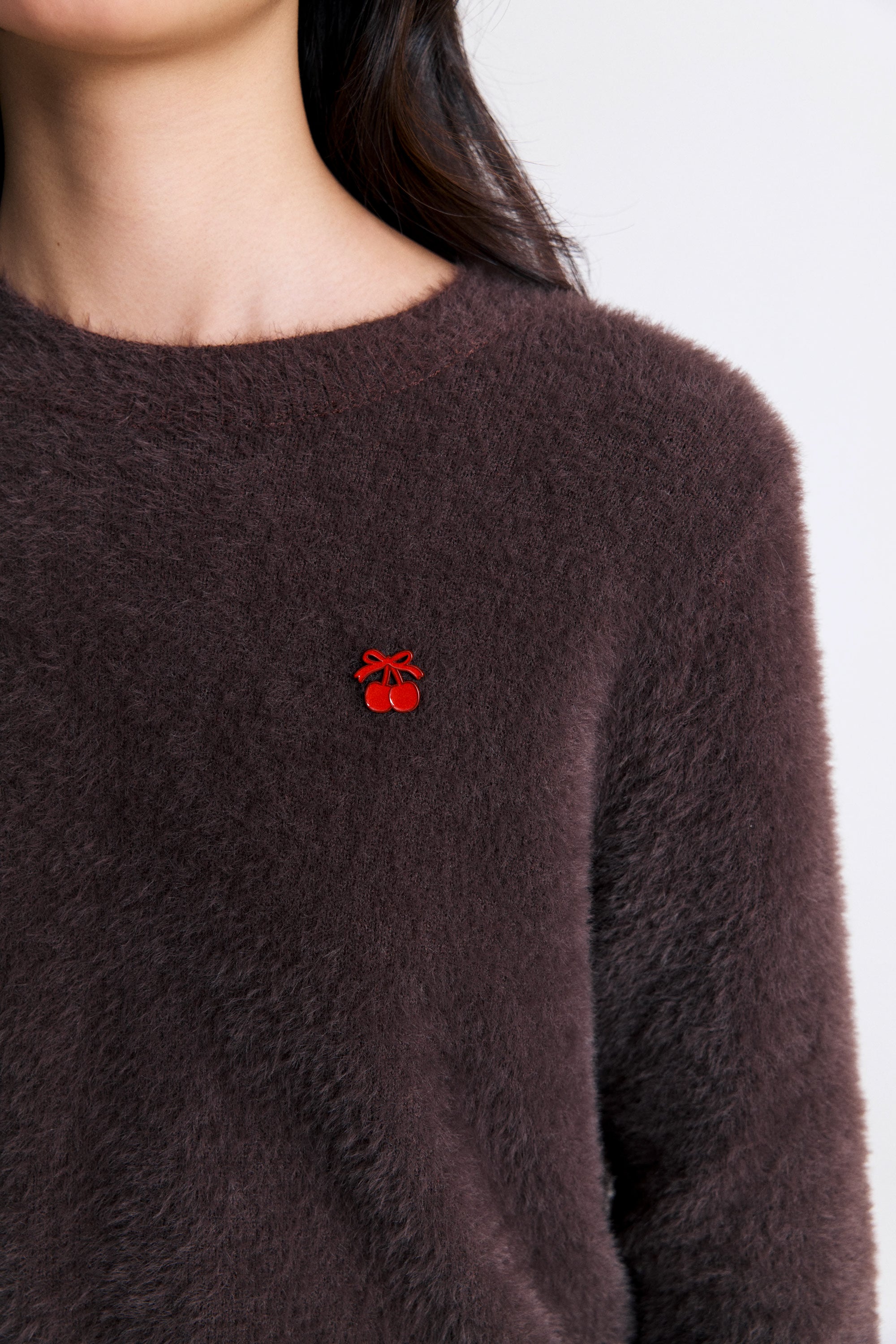 AIIZ Women’s Cherry Fluffy Sweater