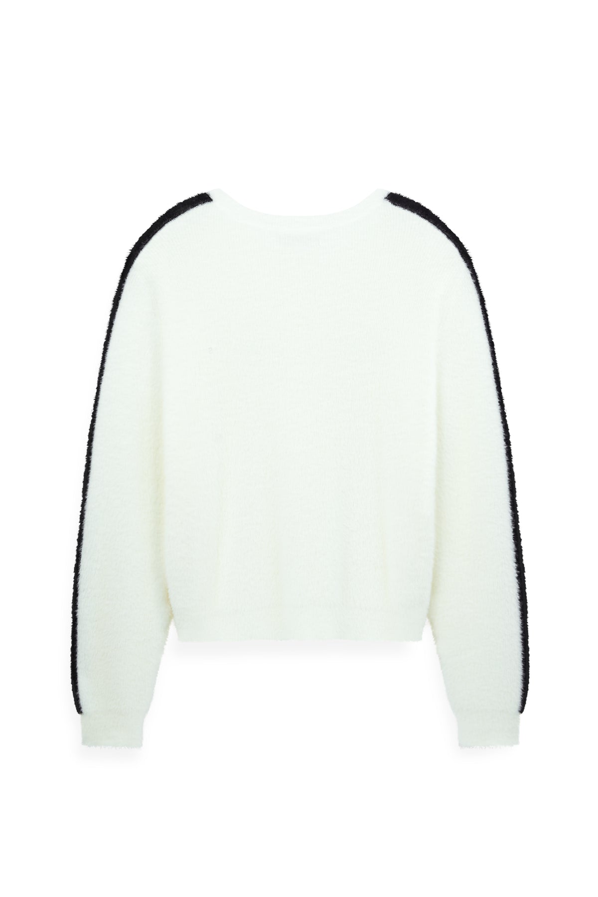 Women's Blokecore Fluffy Rib Cardigan with Sporty Sleeve Stripes