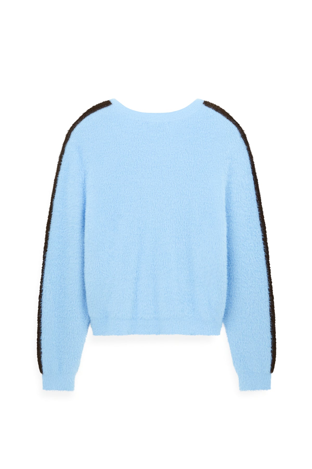 Women's Blokecore Fluffy Rib Cardigan with Sporty Sleeve Stripes