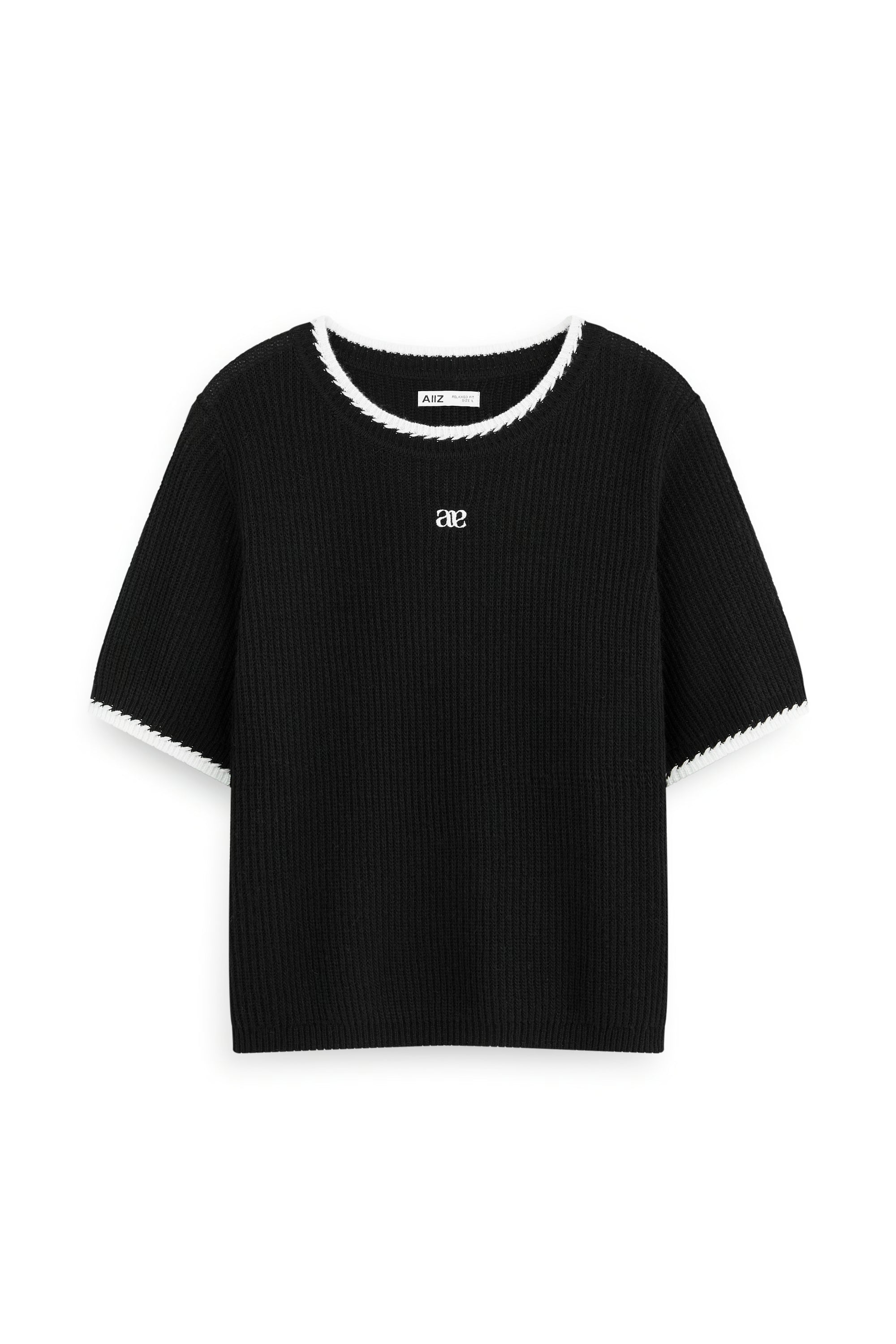 AIIZ Women's Contrast Collar Knit Sweater