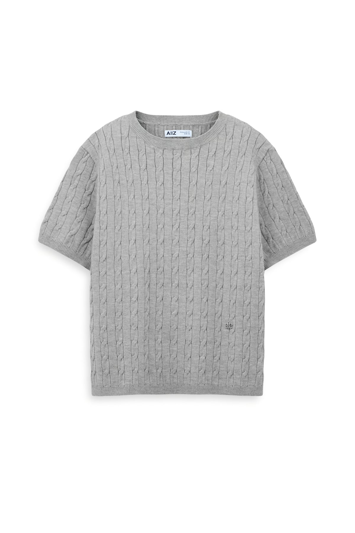 Women's Urban Weaver Cable Knit Short Sleeve Sweater (Top Dyed Grey / S)