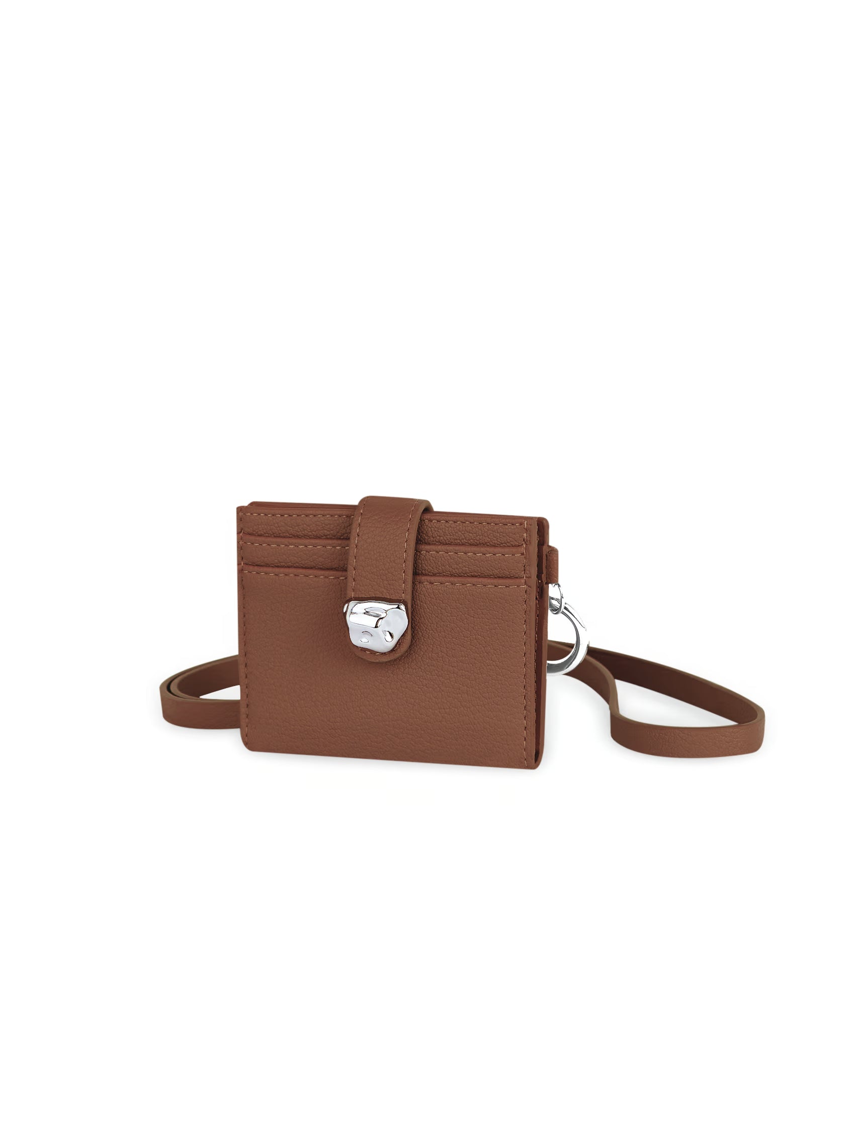 AIIZ Card Holder with Neck Strap (Brown / FS)