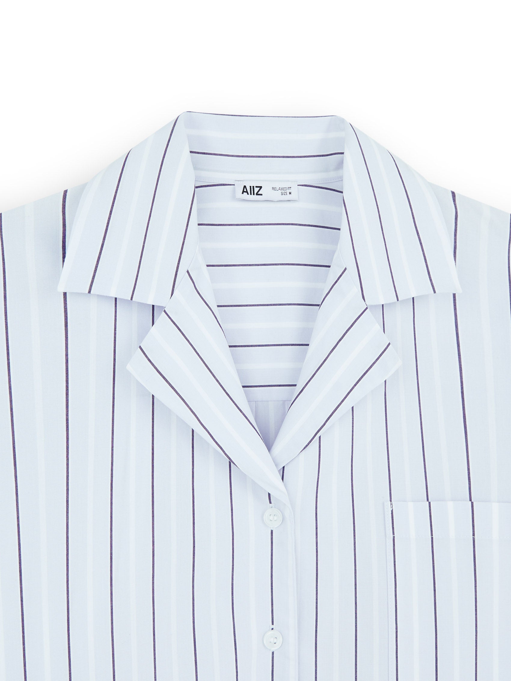 AIIZ Women's Striped Camp Collar Shirt