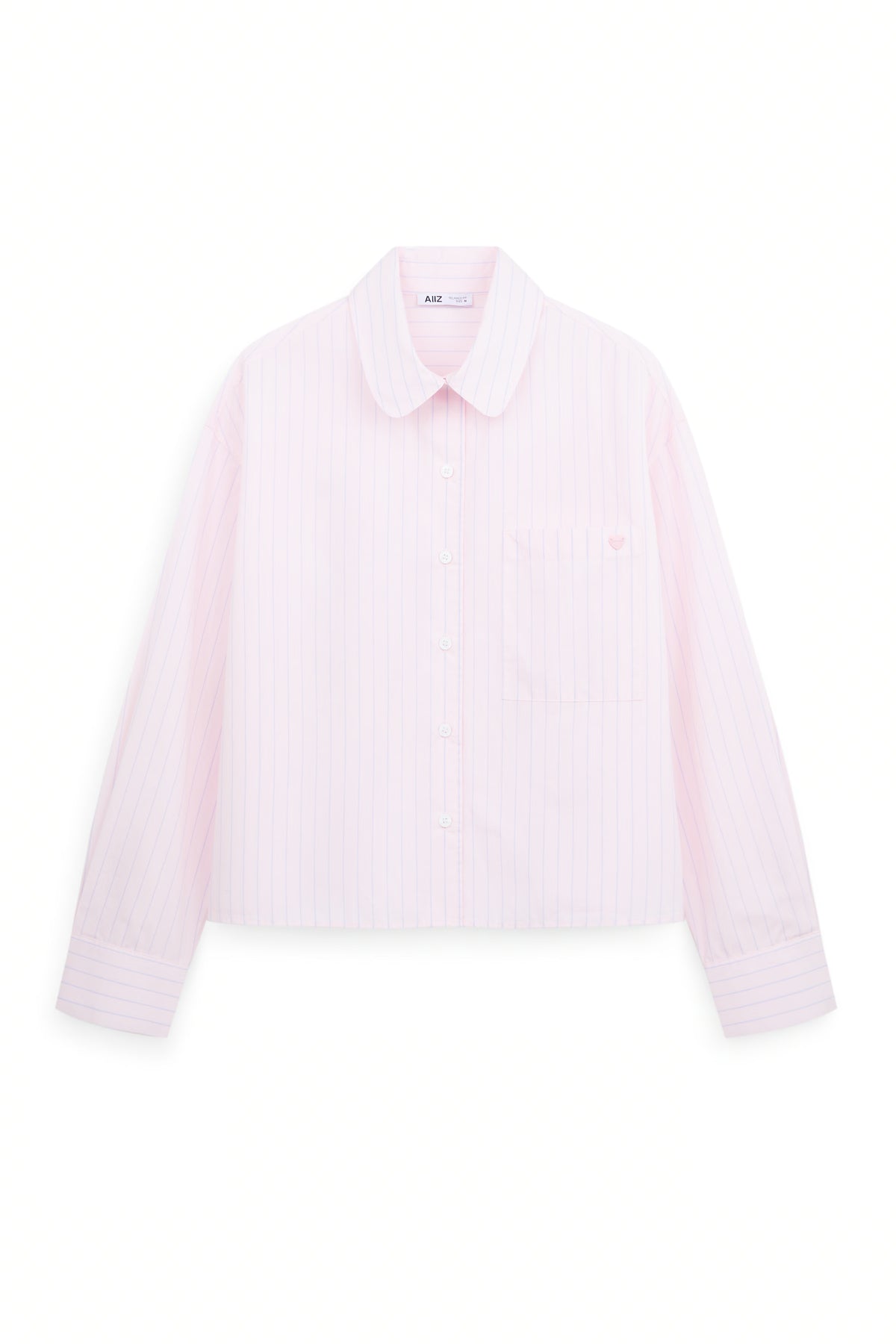 AIIZ Women's Striped Long Sleeve Shirt (Light Pink / S)