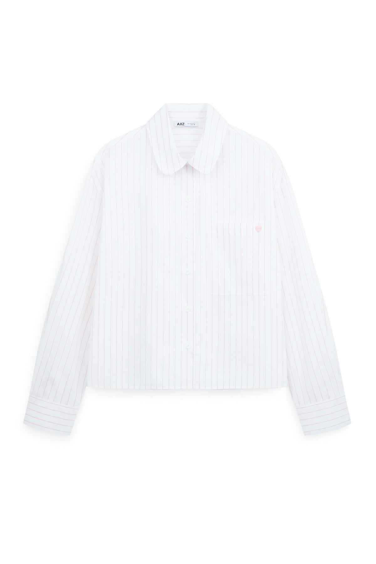 AIIZ Women's Striped Long Sleeve Shirt (White / S)