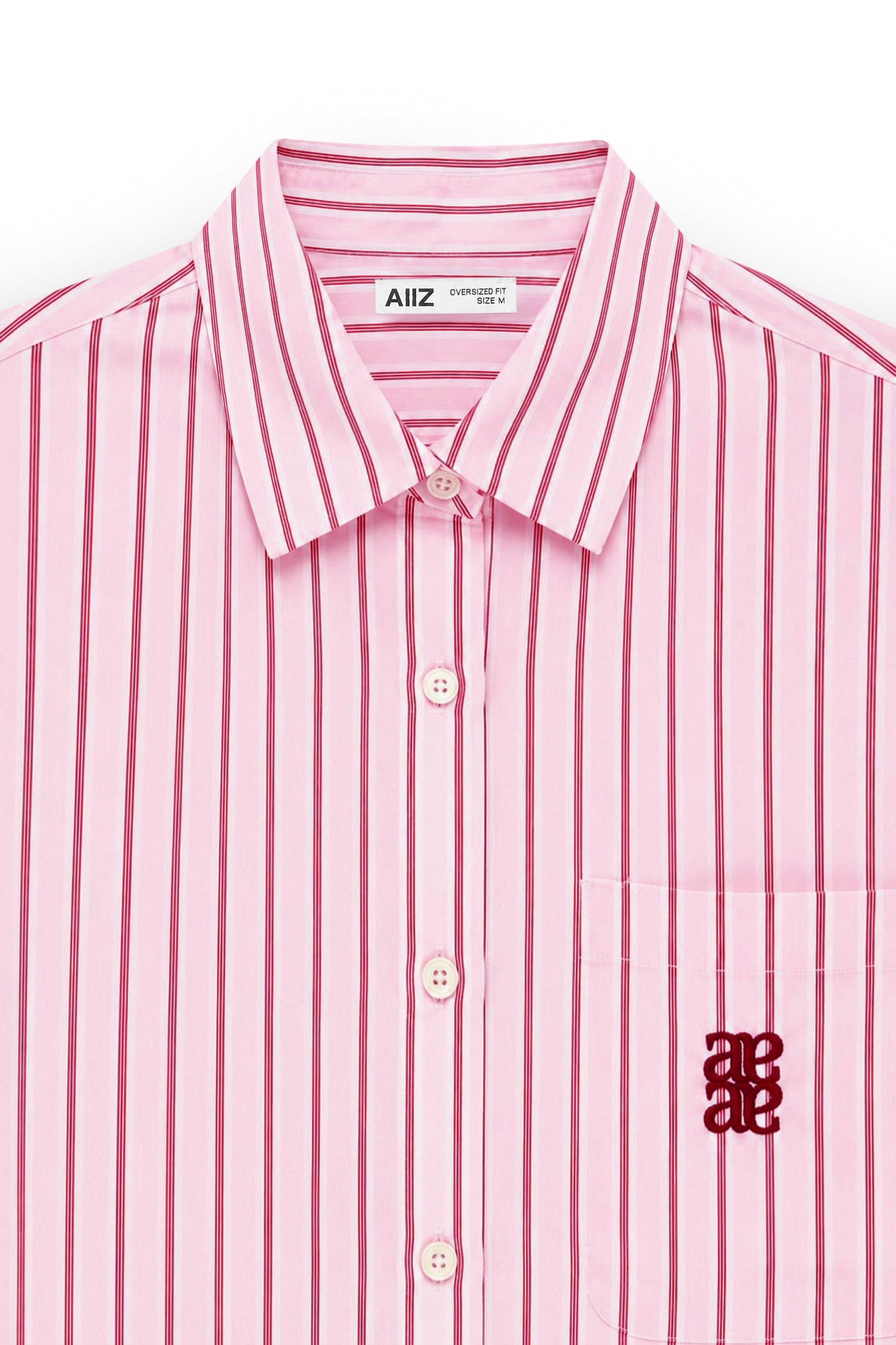 AIIZ Women's Striped Long Sleeves Shirt