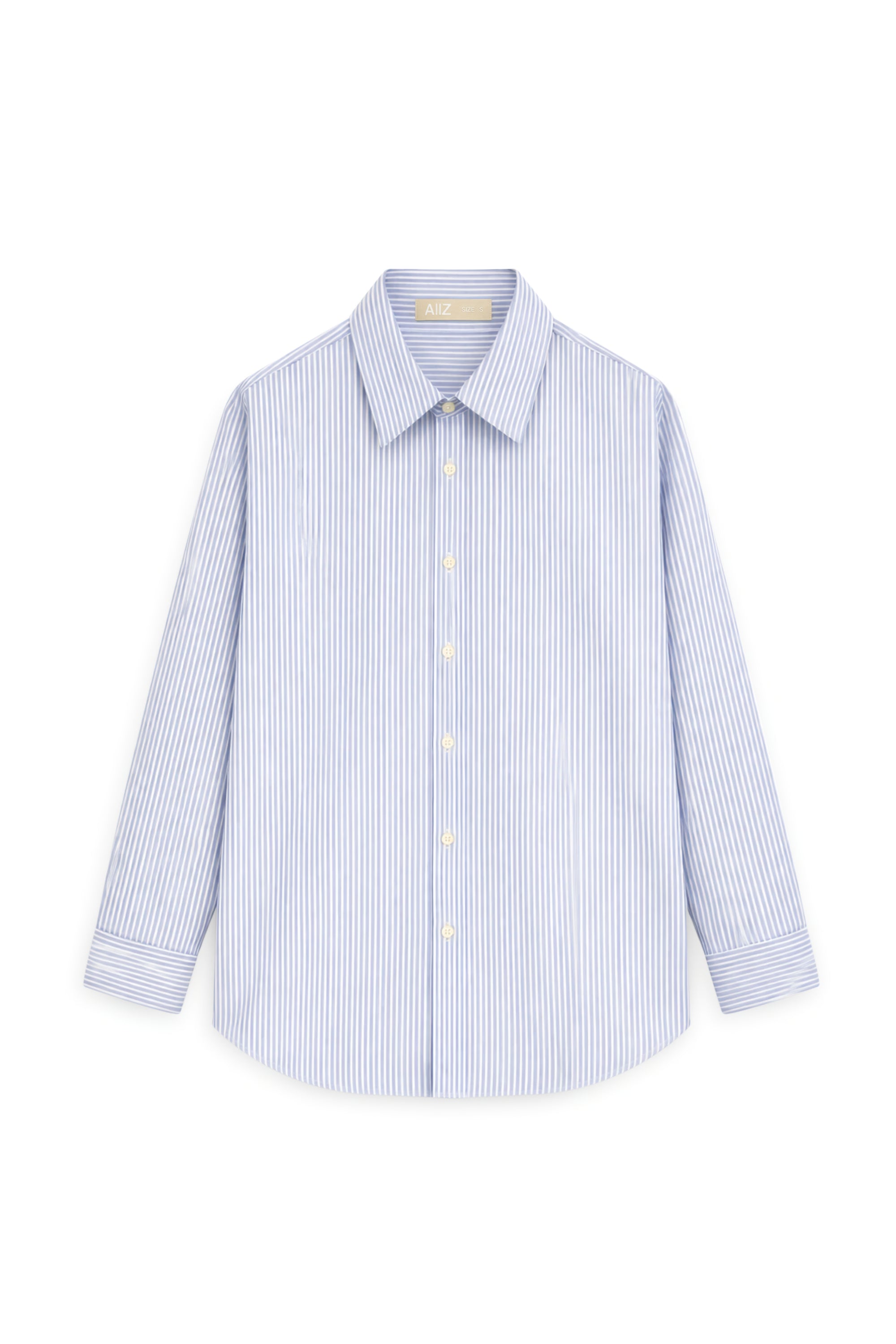 AIIZ Women's Striped Long Sleeve Shirt (White / S)