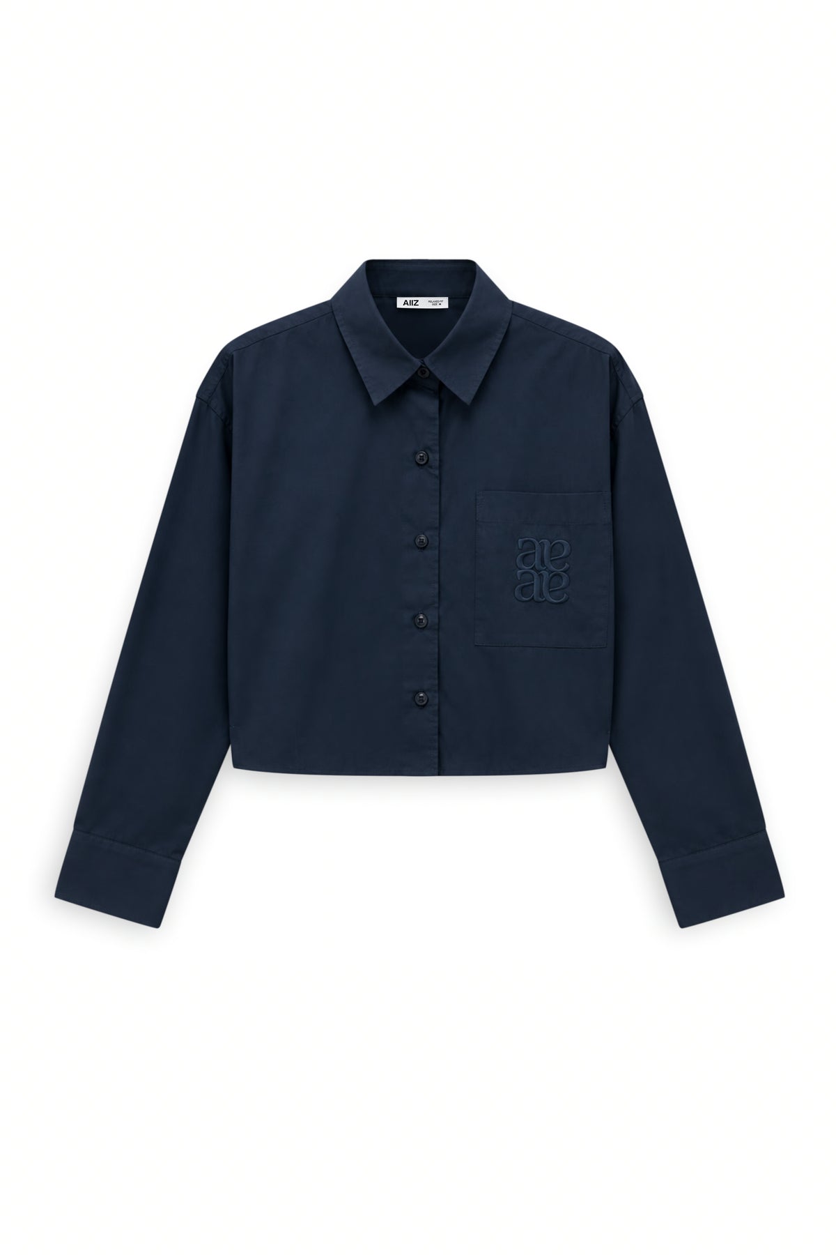 AIIZ Women's Pocket Boxy Long Sleeve Shirt