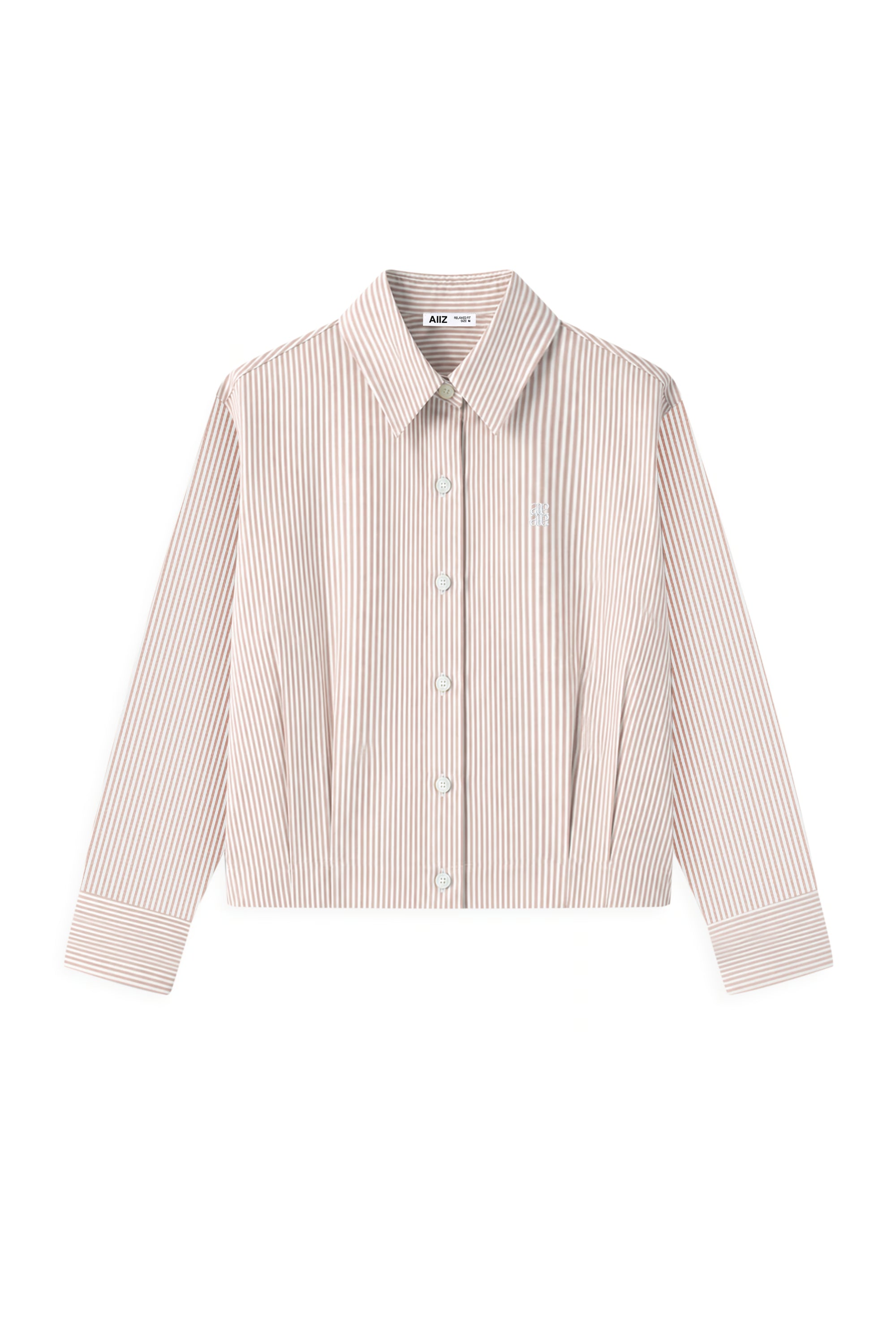 IIZ Women's Striped Crop Long Sleeves Shirt