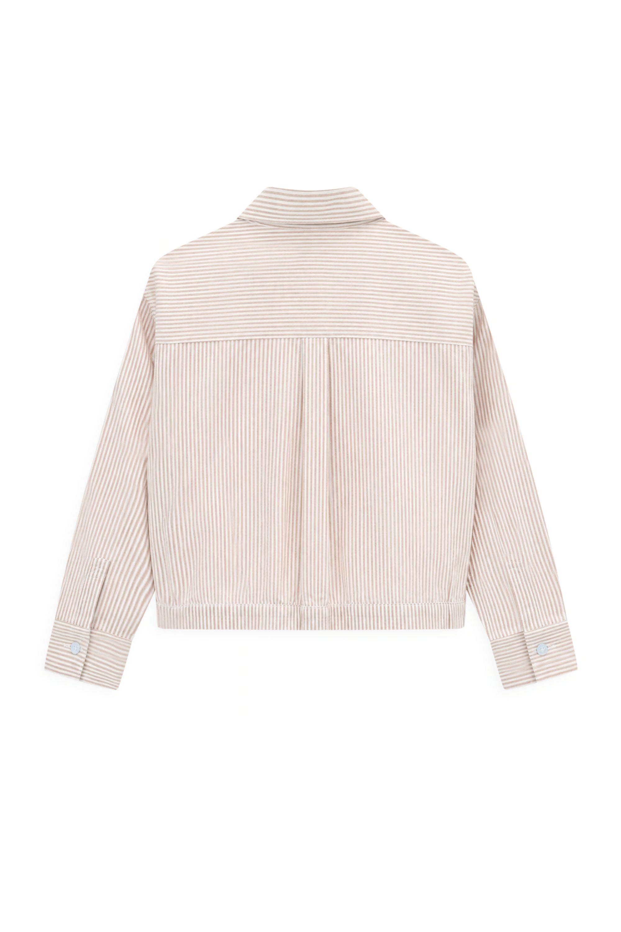IIZ Women's Striped Crop Long Sleeves Shirt