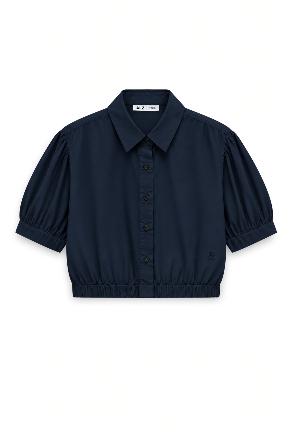 AIIZ Women's Puff Sleeved Shirt (Navy / S)