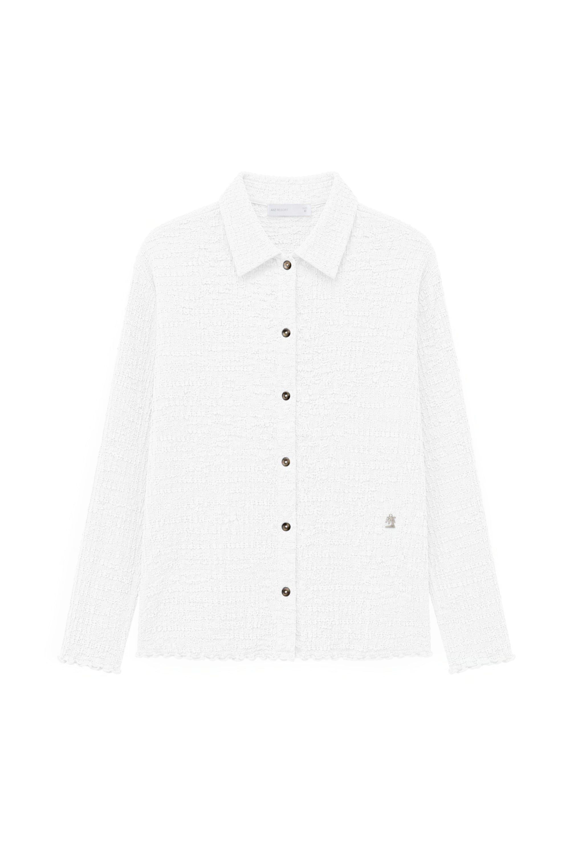 AIIZ Women's Crinkled Long Sleeve Shirt