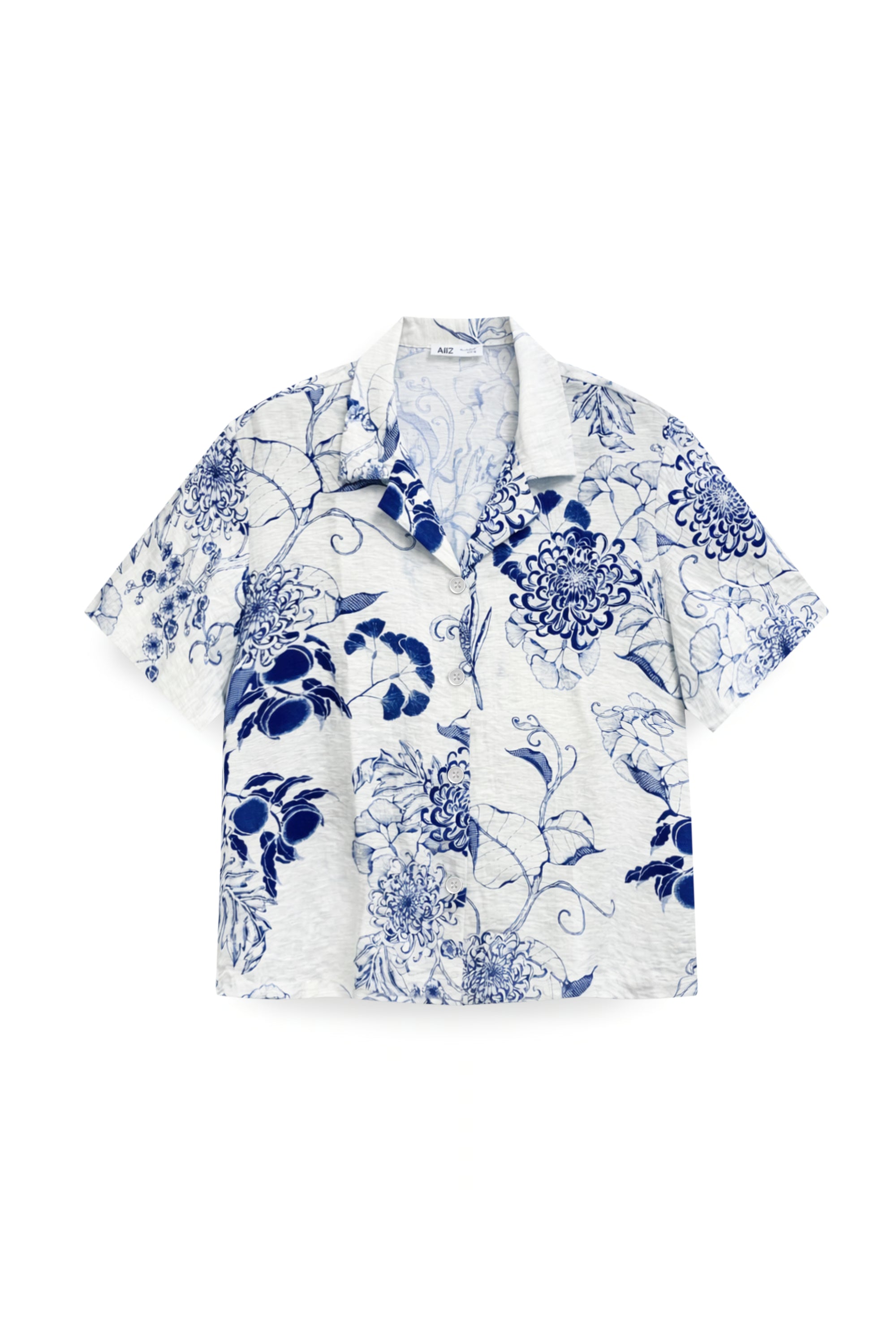 AIIZ Women's Wild West Gardens Printed Short Sleeve Shirt