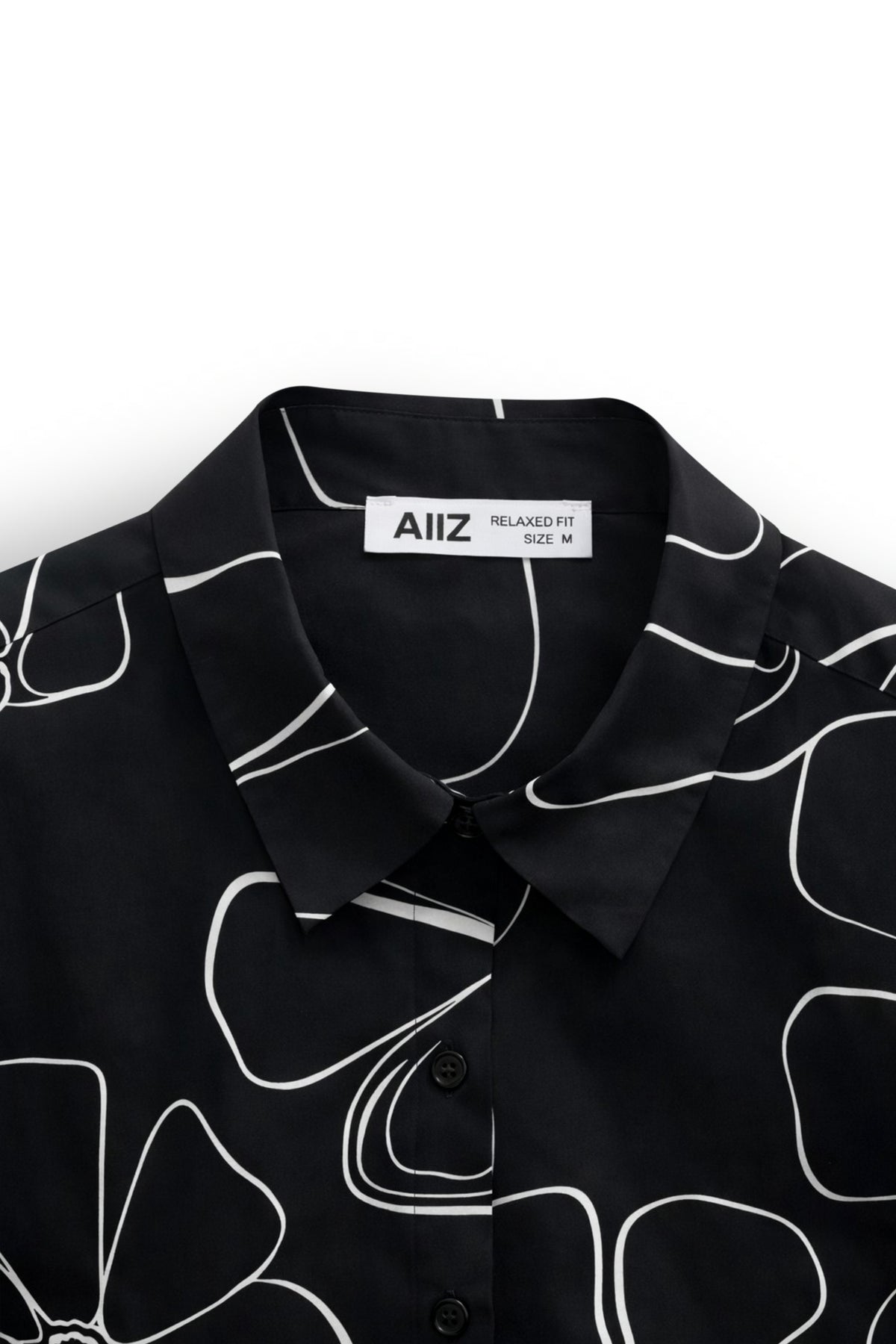 AIIZ Women's Printed Boxy Short Sleeve Shirt