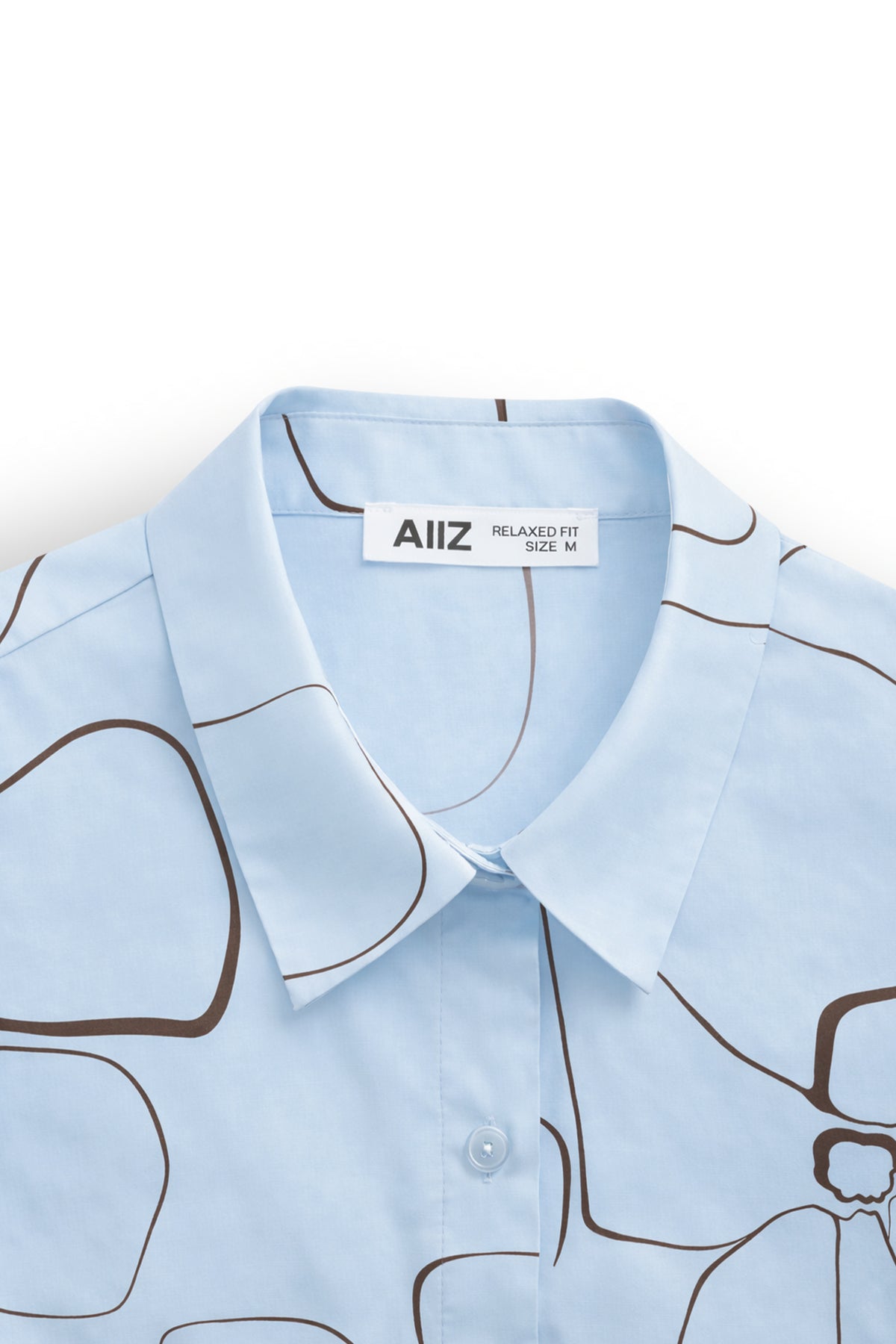 AIIZ Women's Printed Boxy Short Sleeve Shirt