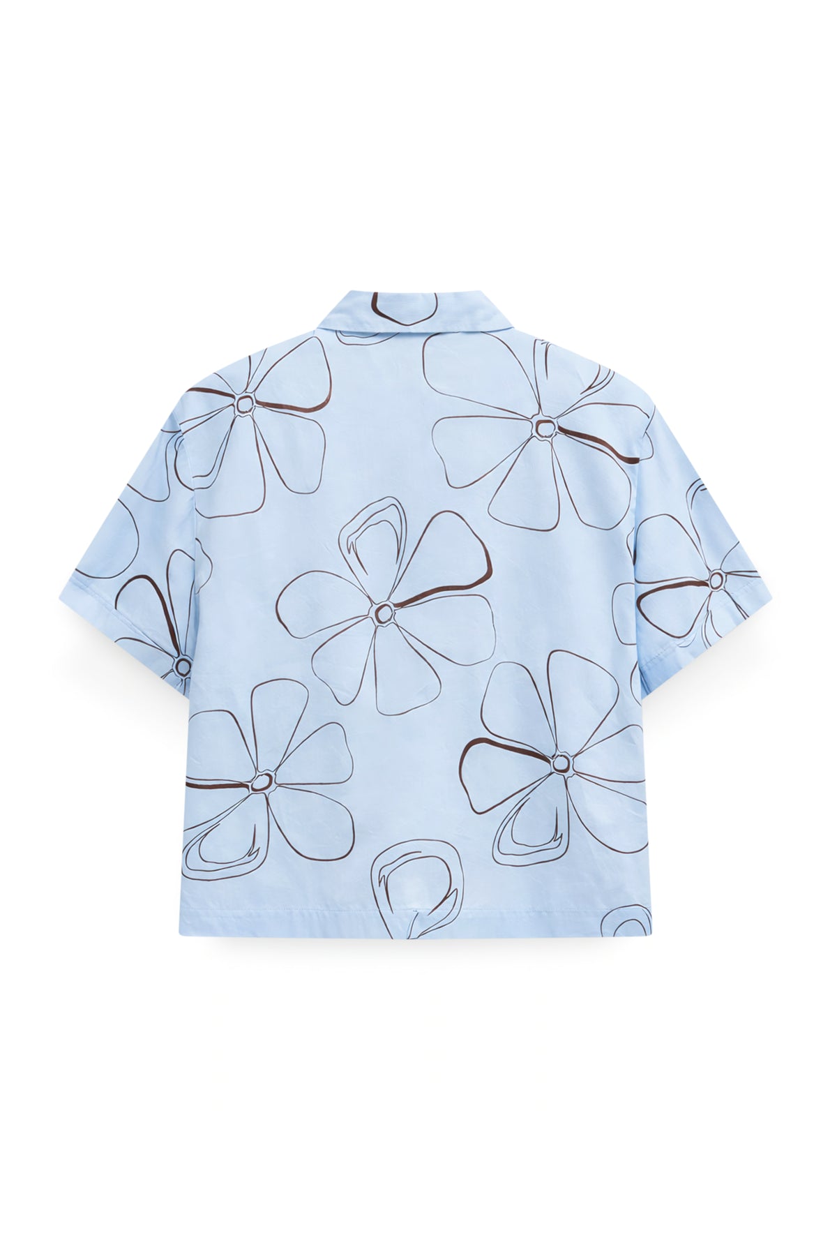 AIIZ Women's Printed Boxy Short Sleeve Shirt