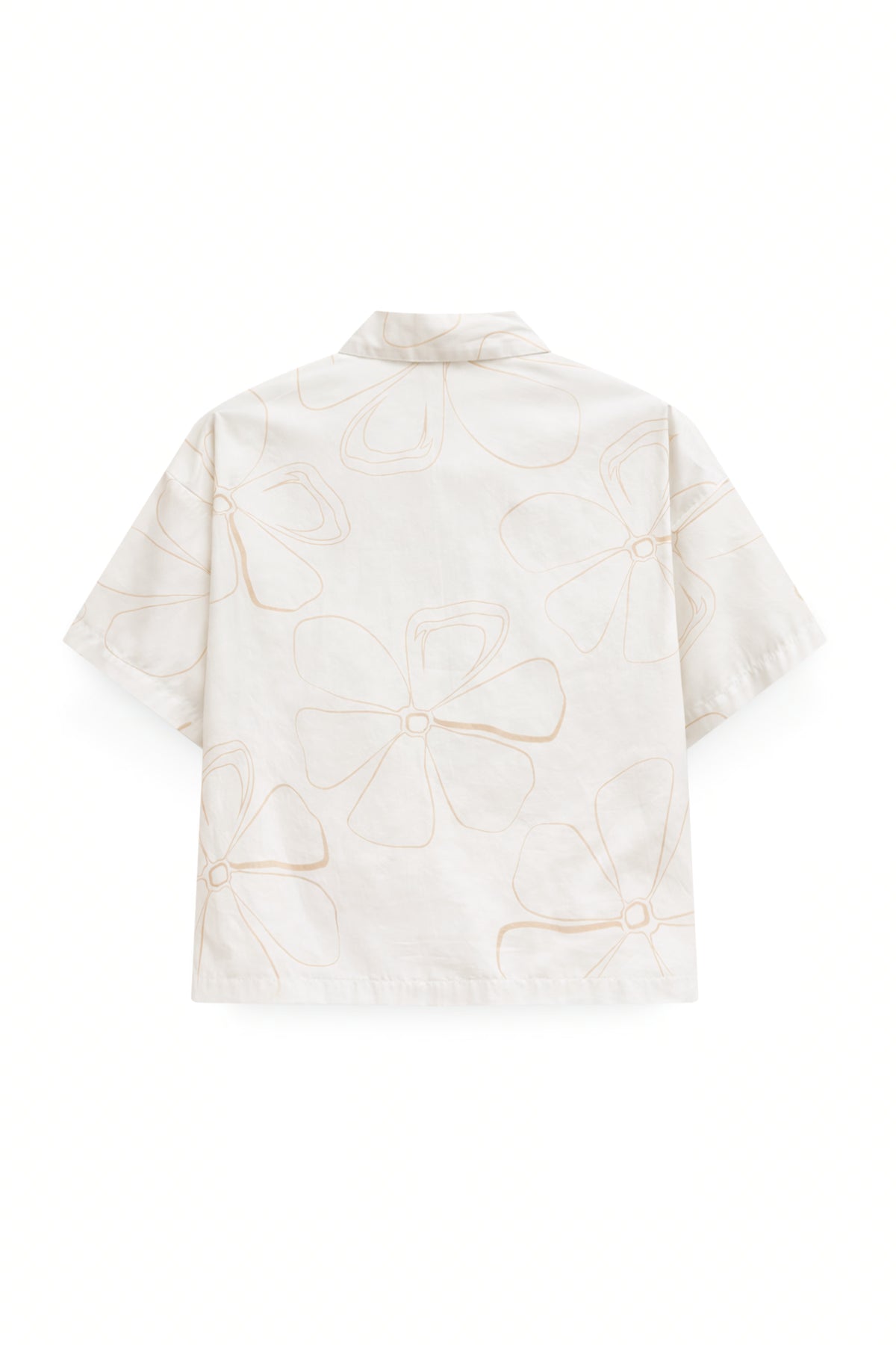 AIIZ Women's Printed Boxy Short Sleeve Shirt