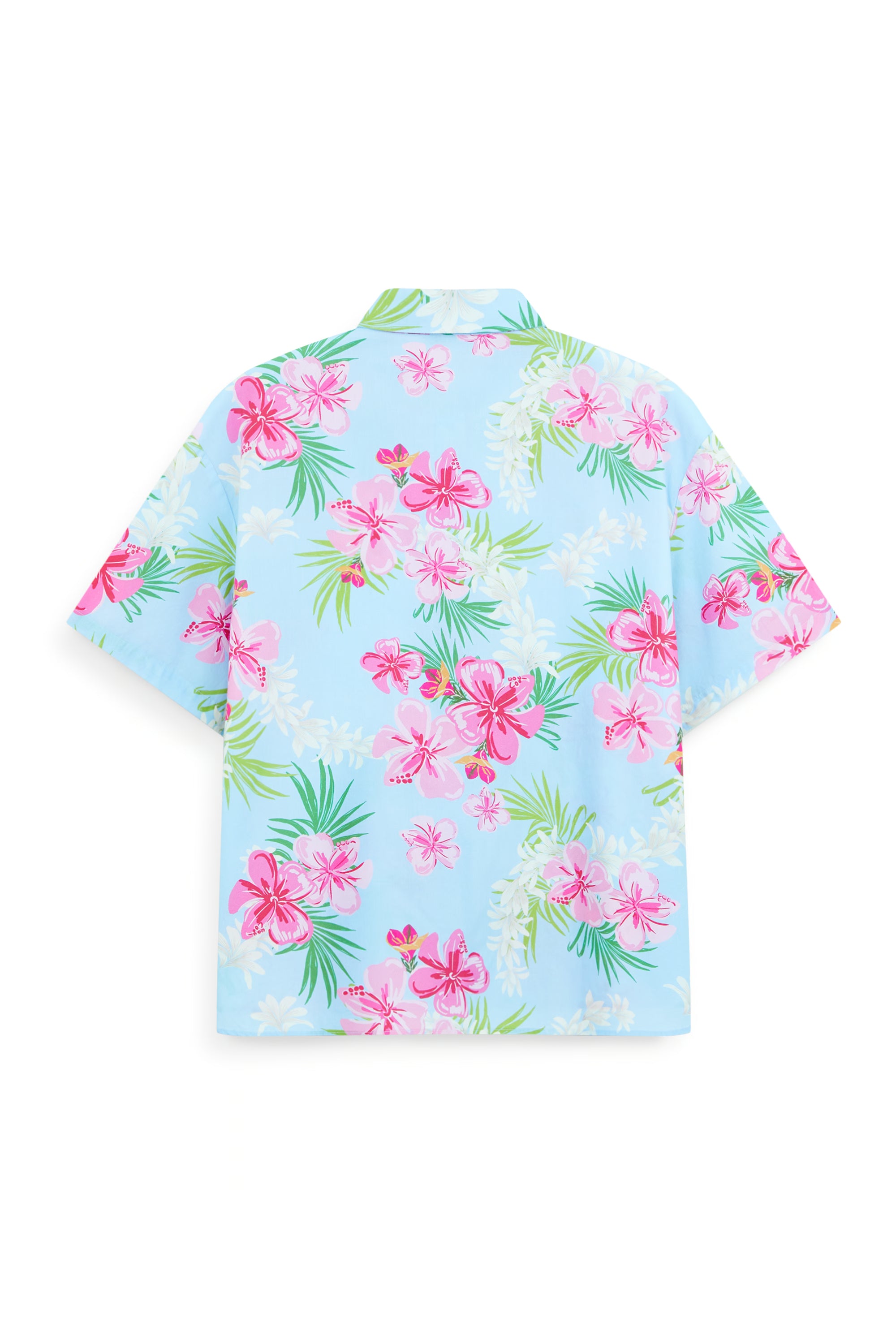 AIIZ Women’s Songkran Floral Short Sleeve Shirt–100% Cotton