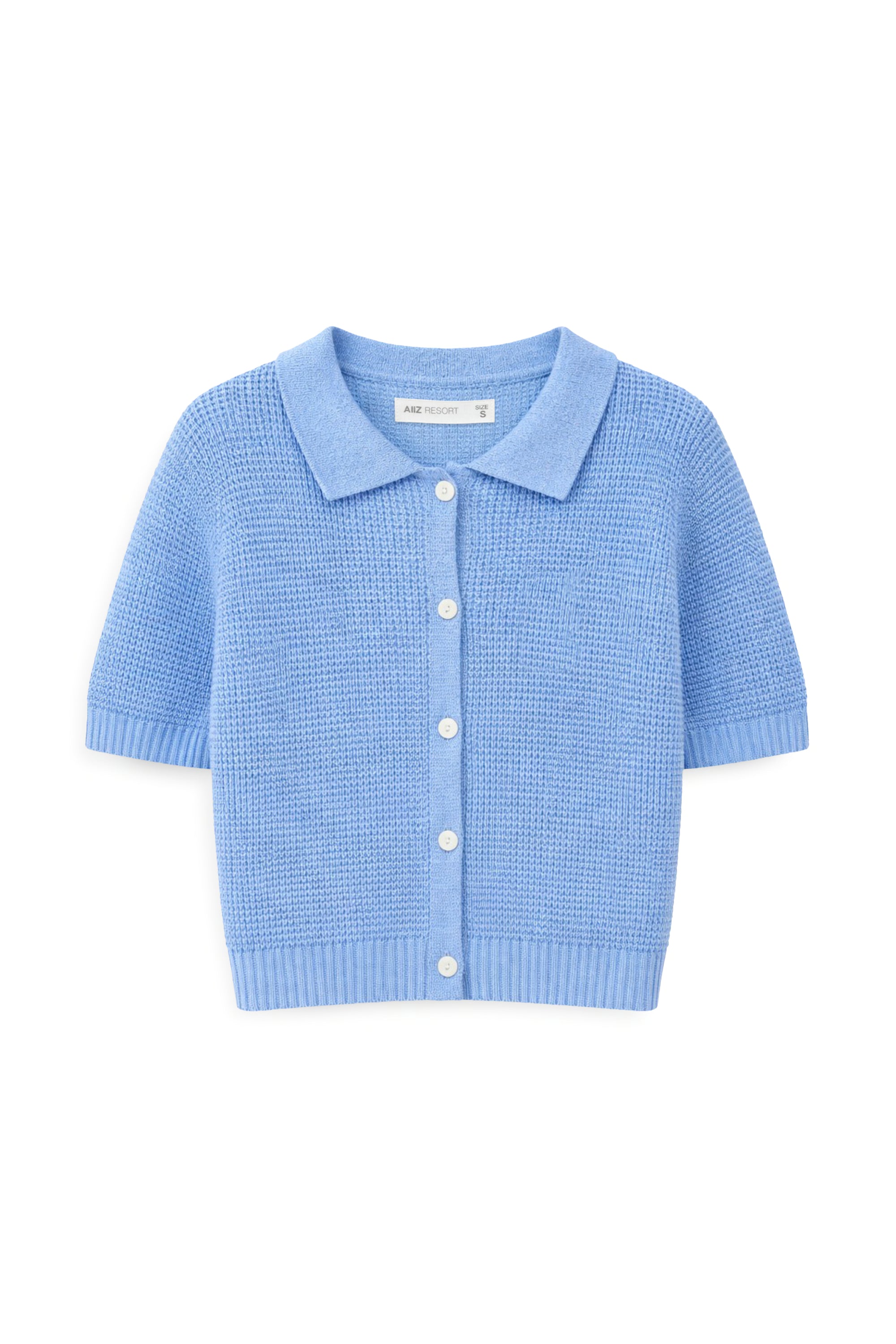 AIIZ Women's Knit  Short Sleeve Top (Blue / S)