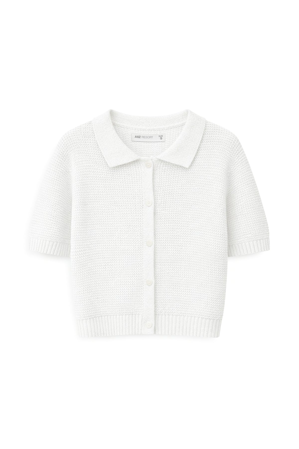 AIIZ Women's Knit  Short Sleeve Top (OFF WHITE / S)