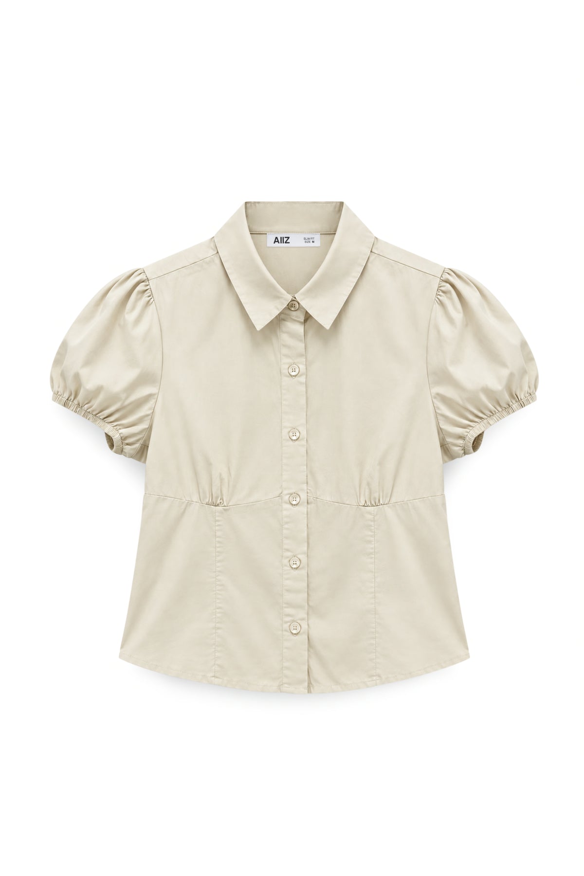 AIIZ Women's Short Sleeve Shirt (Beige / S)